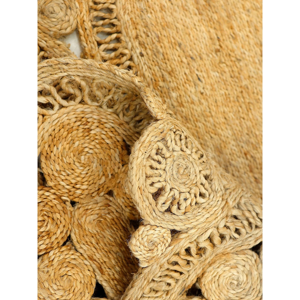 carpetfine Sisalteppich »Juteteppich Paul«, rund, natürliches Pflanzenmaterial von Hand gewebt, Boho Style
