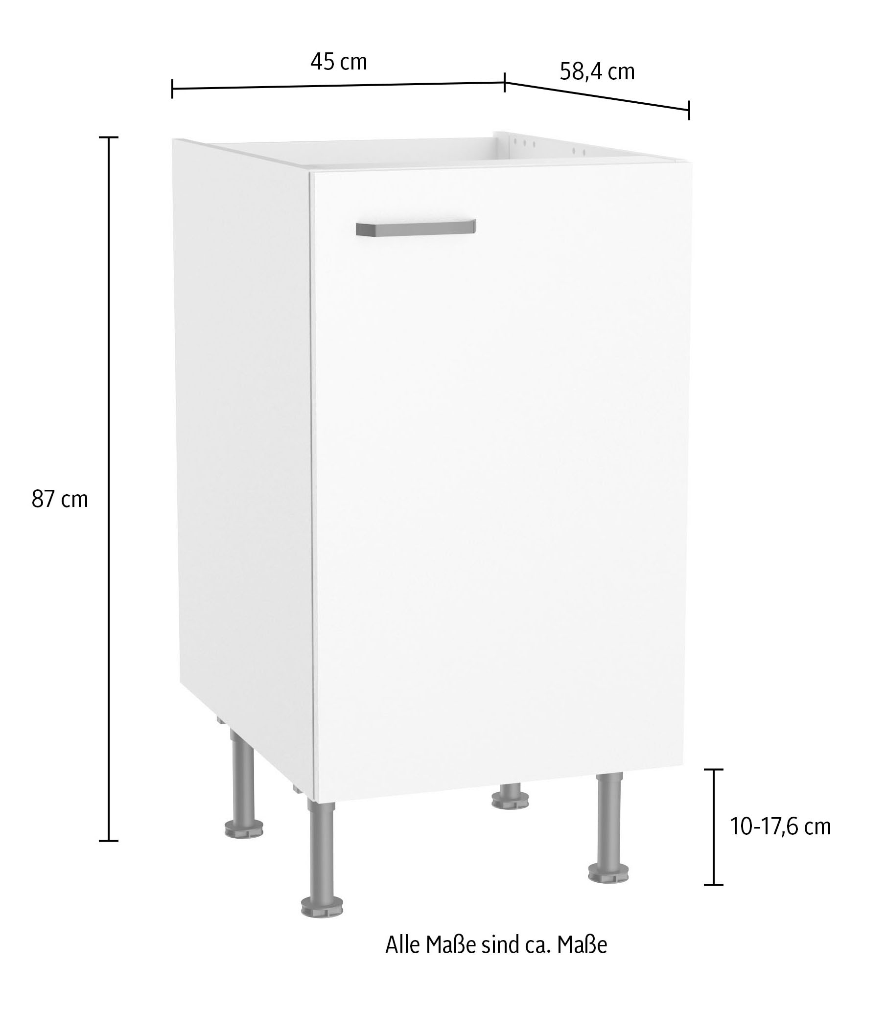 KOCHSTATION Spülenschrank »KS-Paula« 45 cm breit, 87 cm hoch, mit 1 Tür
