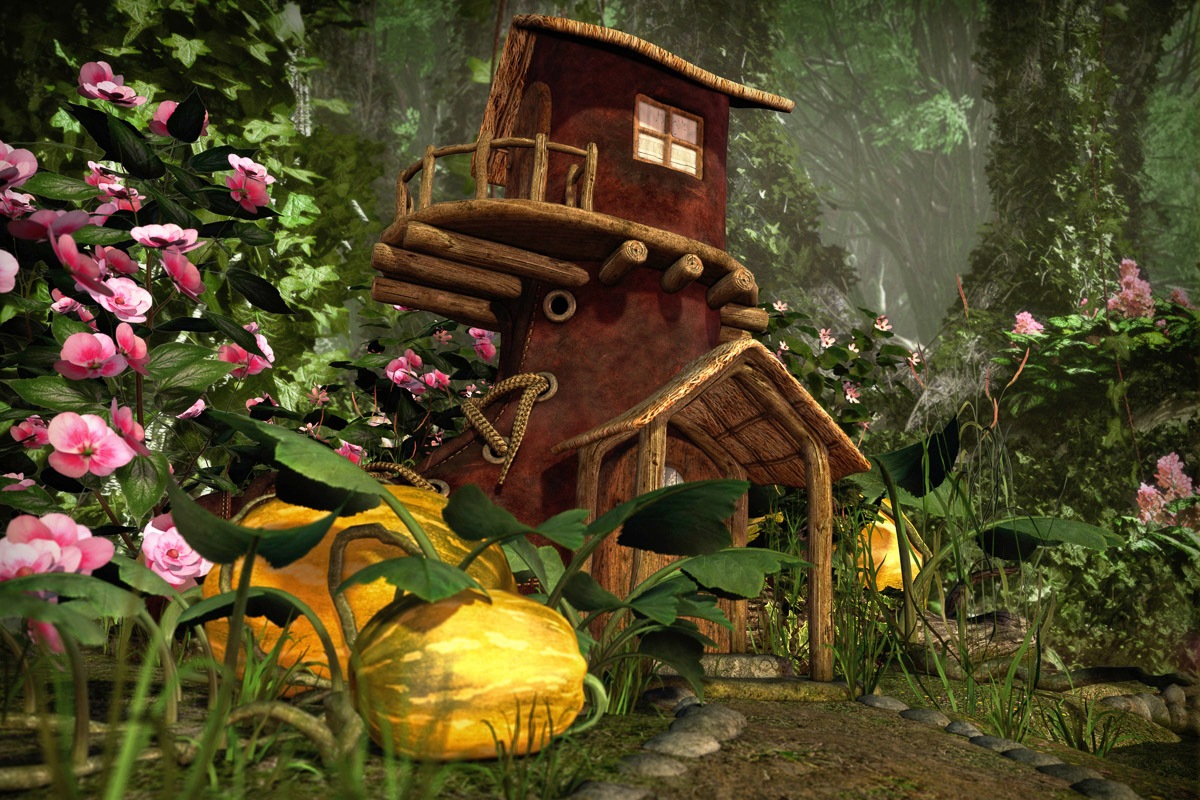 Image of Papermoon Fototapete "Fantasie Haus"