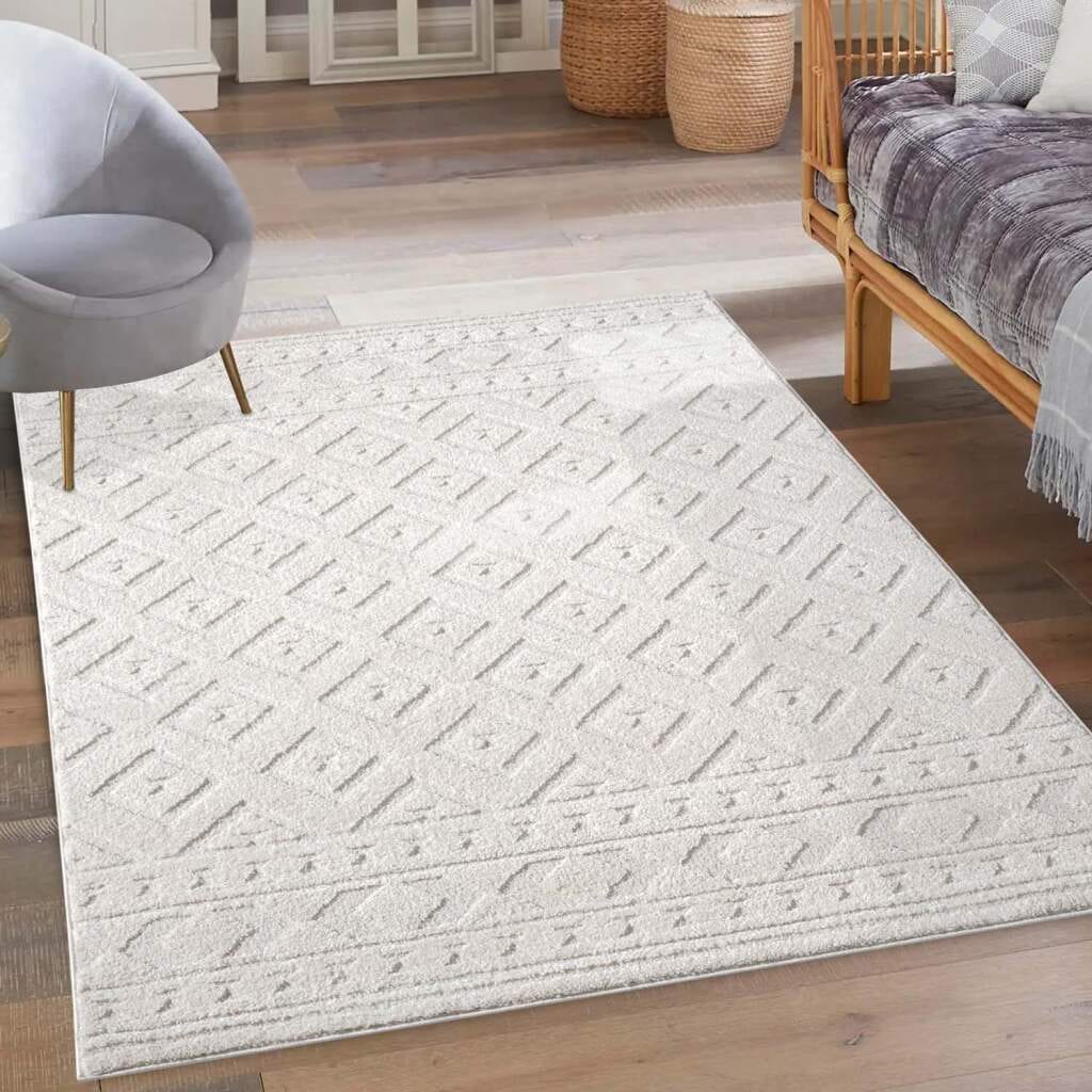 Carpet City Teppich »LOUNGE 9999« rechteckig 15 mm Höhe Kurzflor-Teppich Modern, Hoch-Tief-Struktur, Wohnzimmer, Schlafzimmer