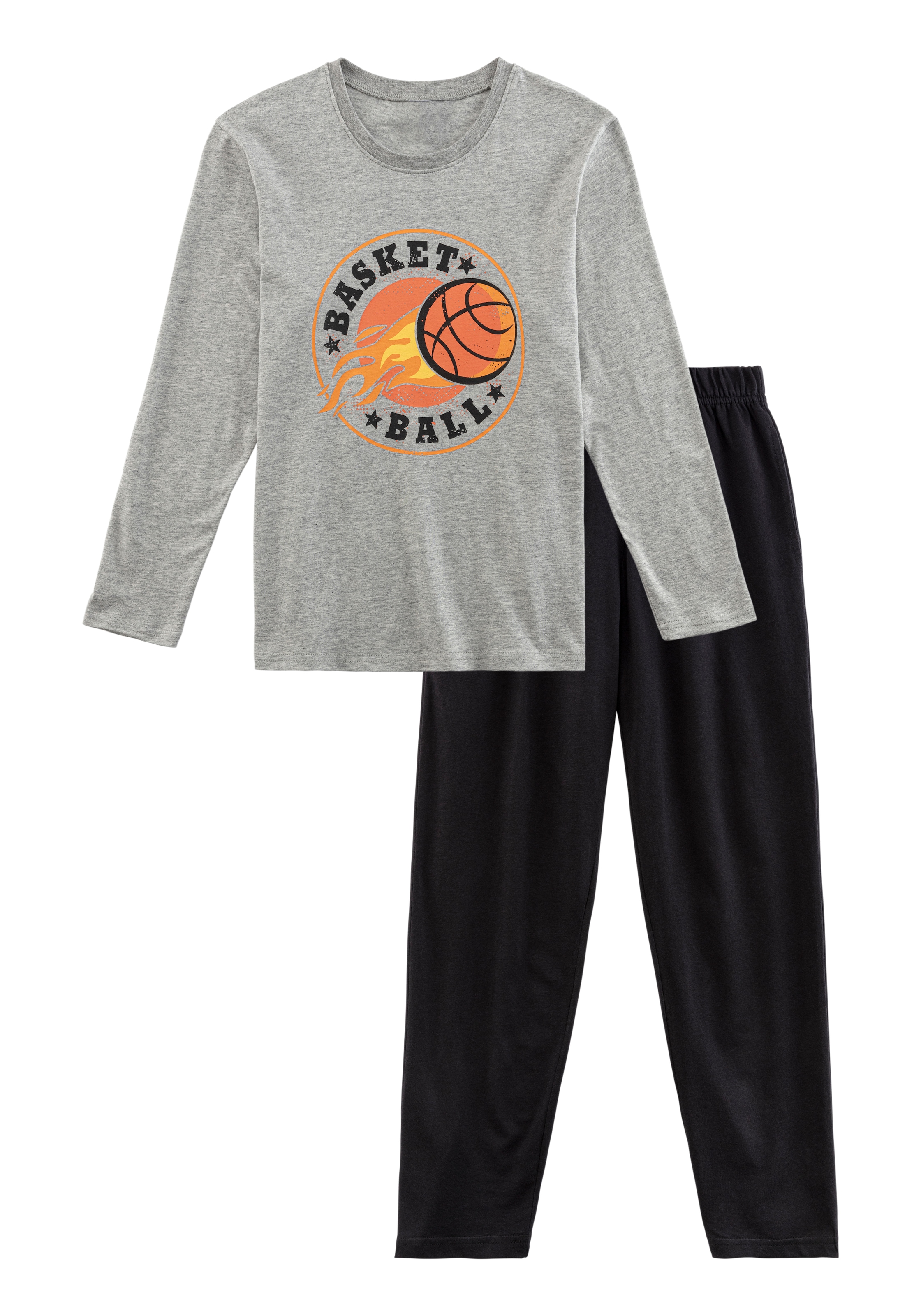 Image of AUTHENTIC LE JOGGER Pyjama 1 Stück, 2 tlg. Schlafanzug mit Basketball-Aufdruck