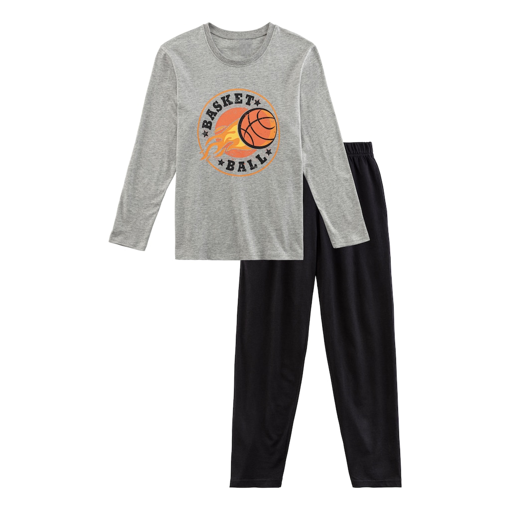 AUTHENTIC LE JOGGER Pyjama, (2 tlg., 1 Stück), mit Basketball-Aufdruck
