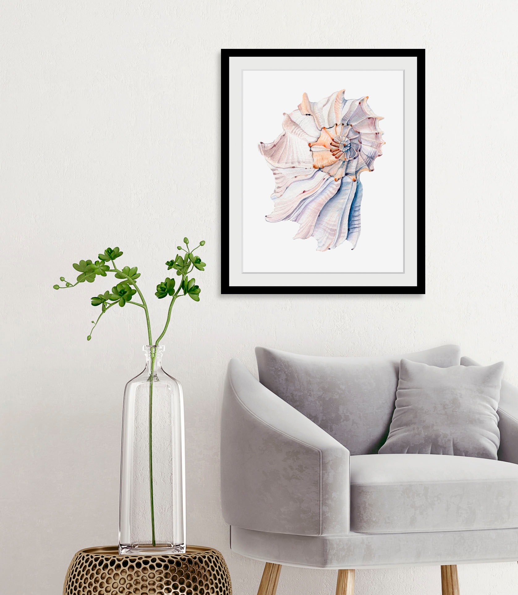 Image of queence Bild "Aaron" Kunst Meer Wassertiere 1 Stk. tlg. HD Premium Poster-Druck inkl. Holzrahmen
