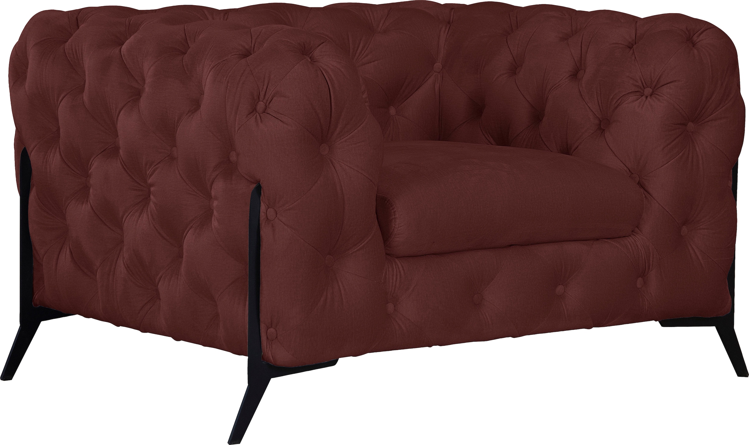 Leonique Chesterfield-Sessel »Amaury Sessel«, aufwändige Knopfheftung, moderne Chesterfield Optik, Fussfarbe wählbar