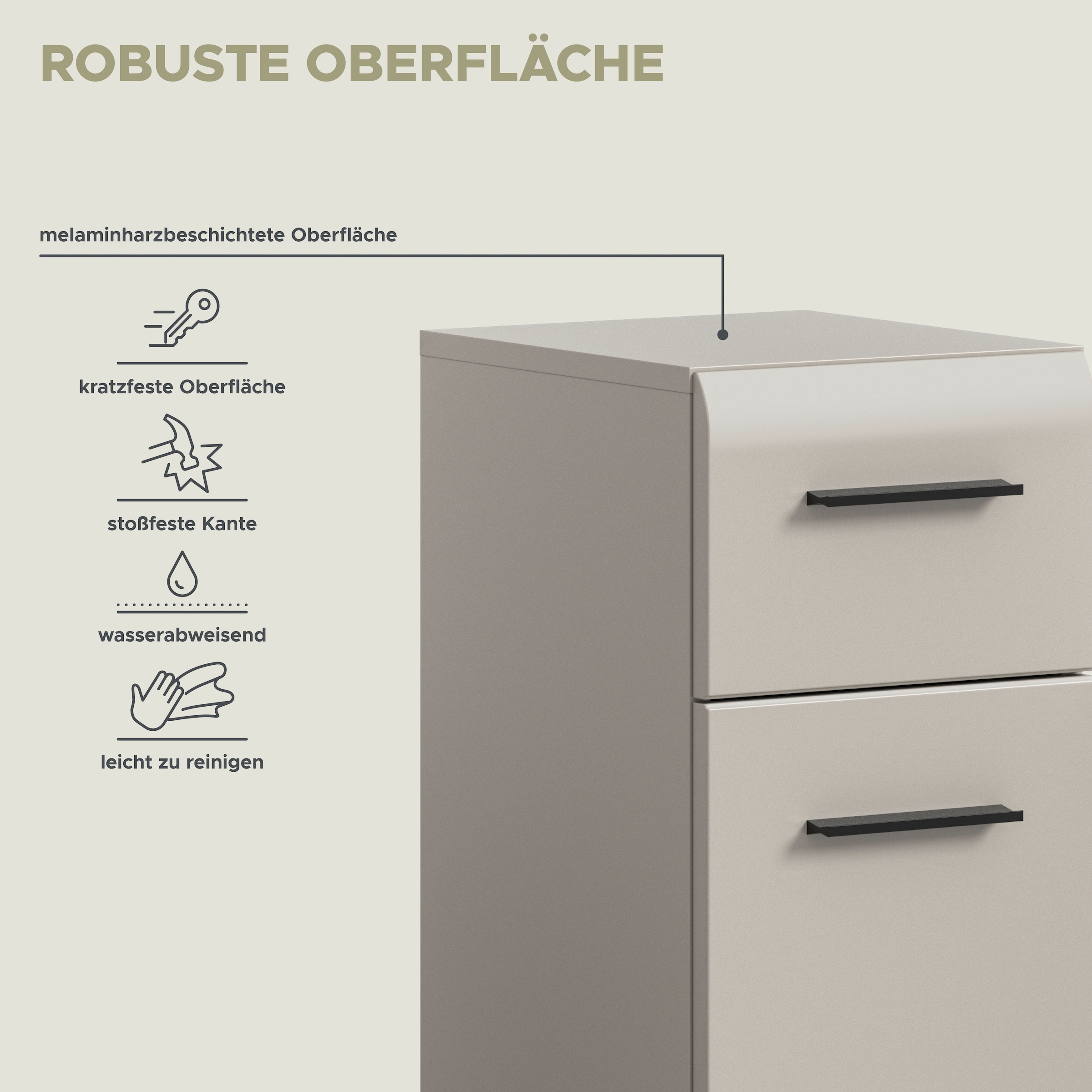 welltime Unterschrank »FLORENZ,  Höhe 80 cm, 1 Tür, 1 Schubkasten« TOPSELLER!, 1 Stk. tlg. Türanschlag wechselbar, hochwertige MDF Front, Badschrank, Bad