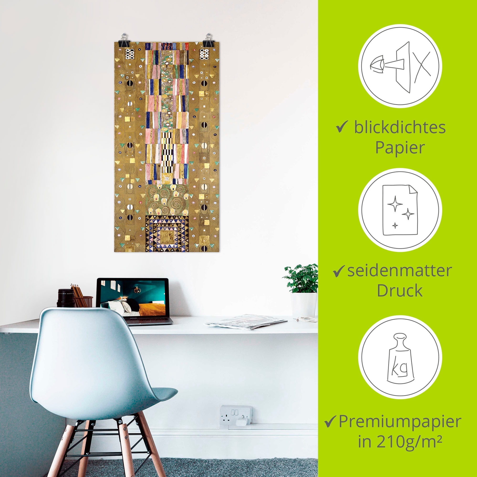 Artland Wandbild »Werkvorlage zum Stocletfries. Schmalwand«, Muster, (1 St.), als Leinwandbild, Poster, Wandaufkleber in verschied. Grössen