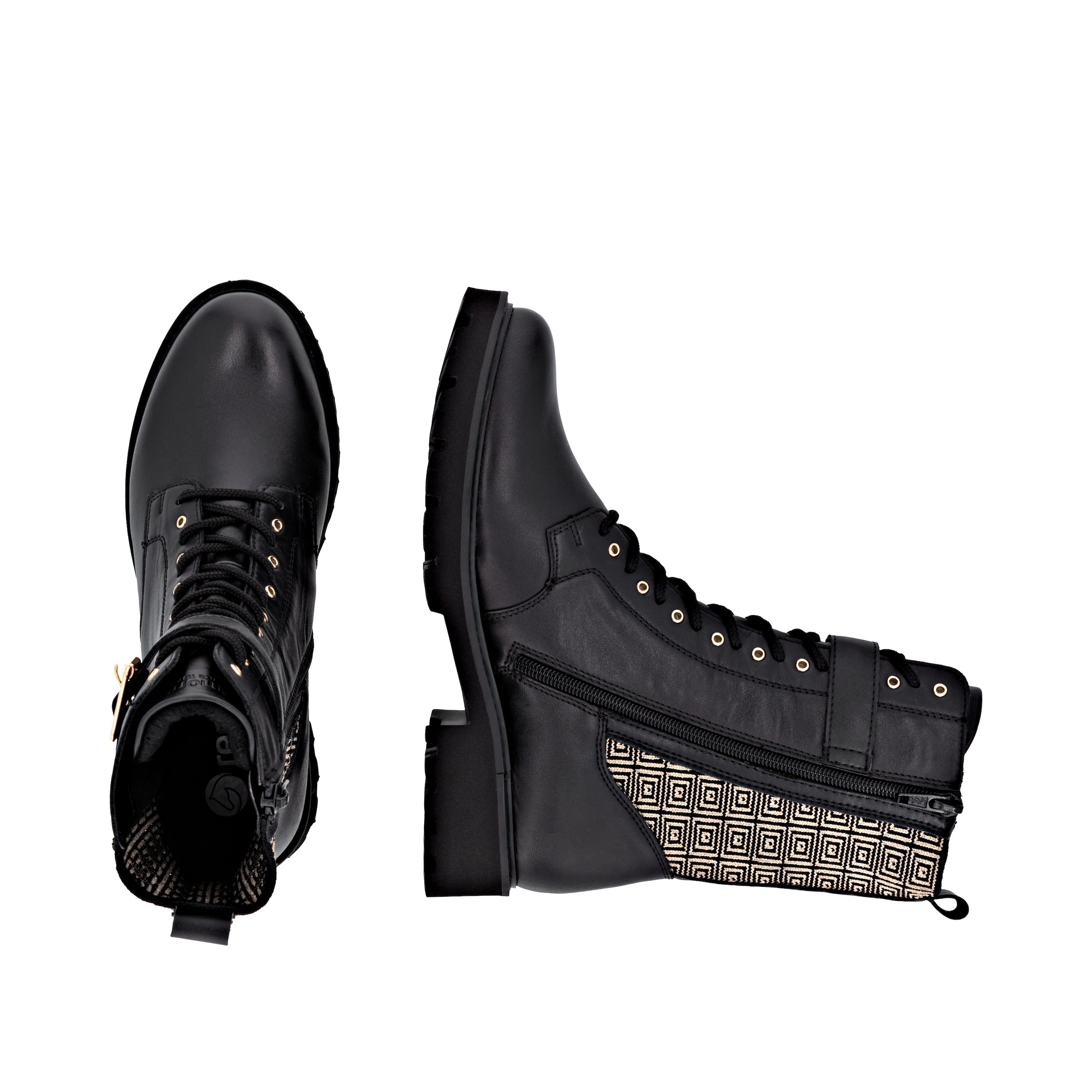 Remonte Schnürstiefelette  Schnürboots, Profilsohle, Blockabsatz, mit Innenreissverschluss