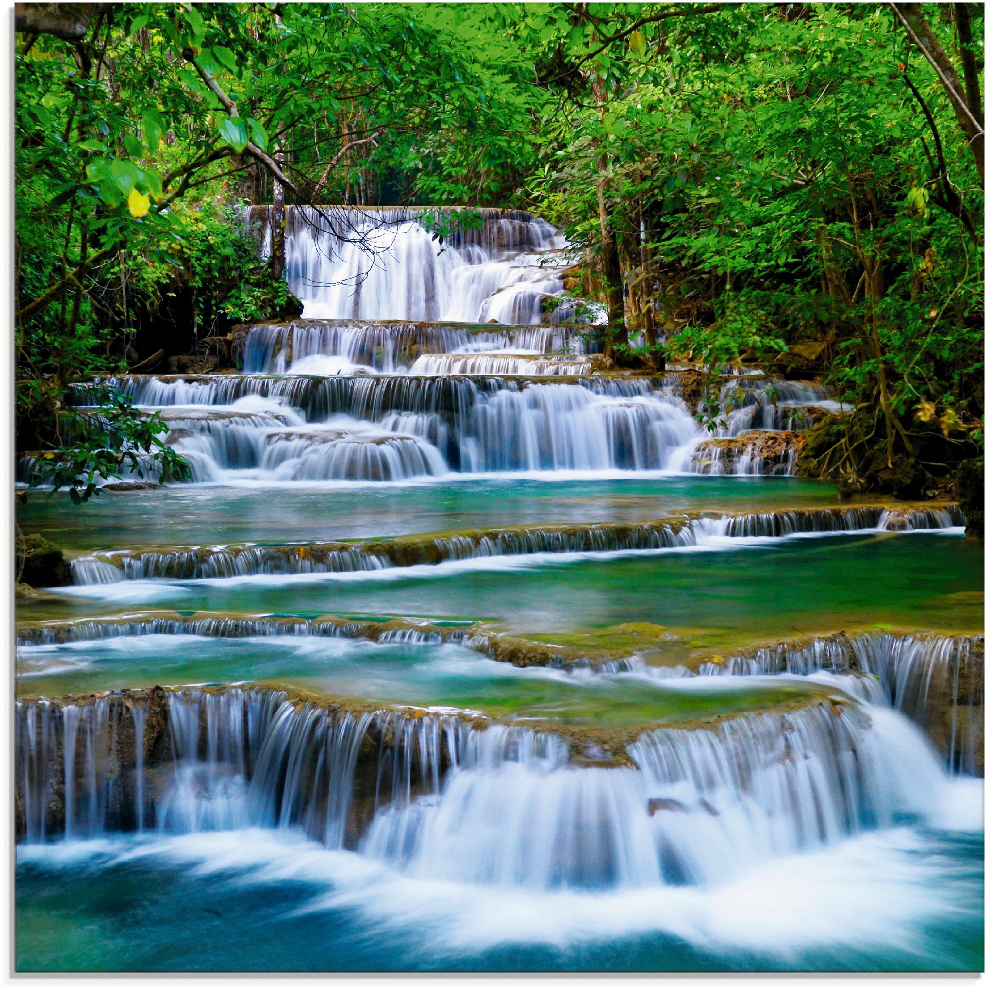 Artland Glasbild »Tiefen Wald Wasserfall«, Gewässer, (1 St.), in verschiedenen Grössen