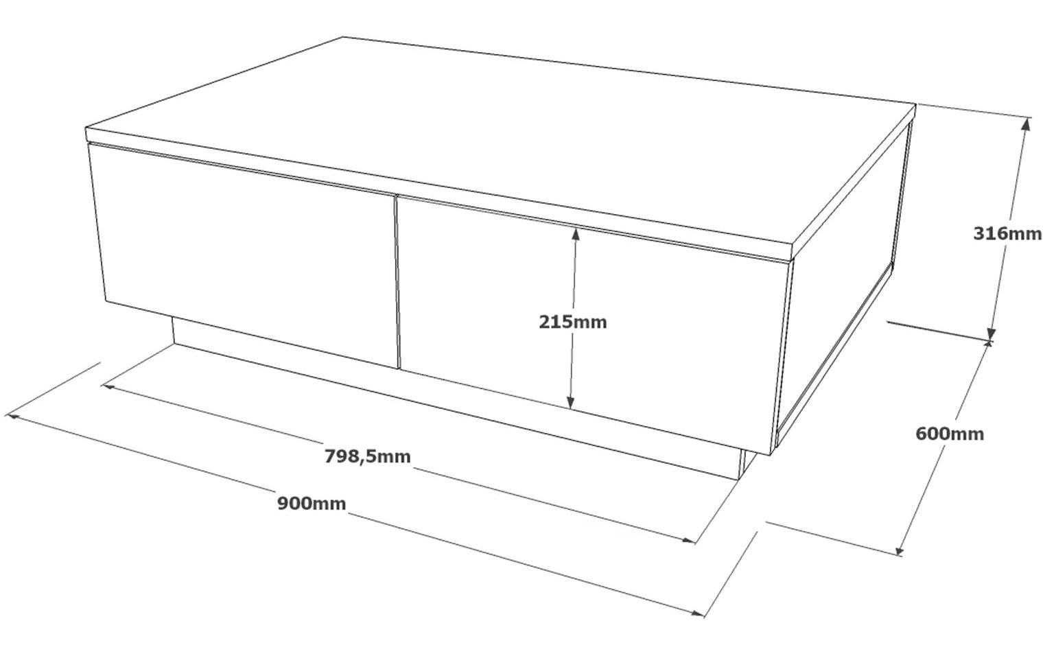 WOODY FASHION Beistelltisch »90 x 31,6 x 60 cm, Nature/Weiss«