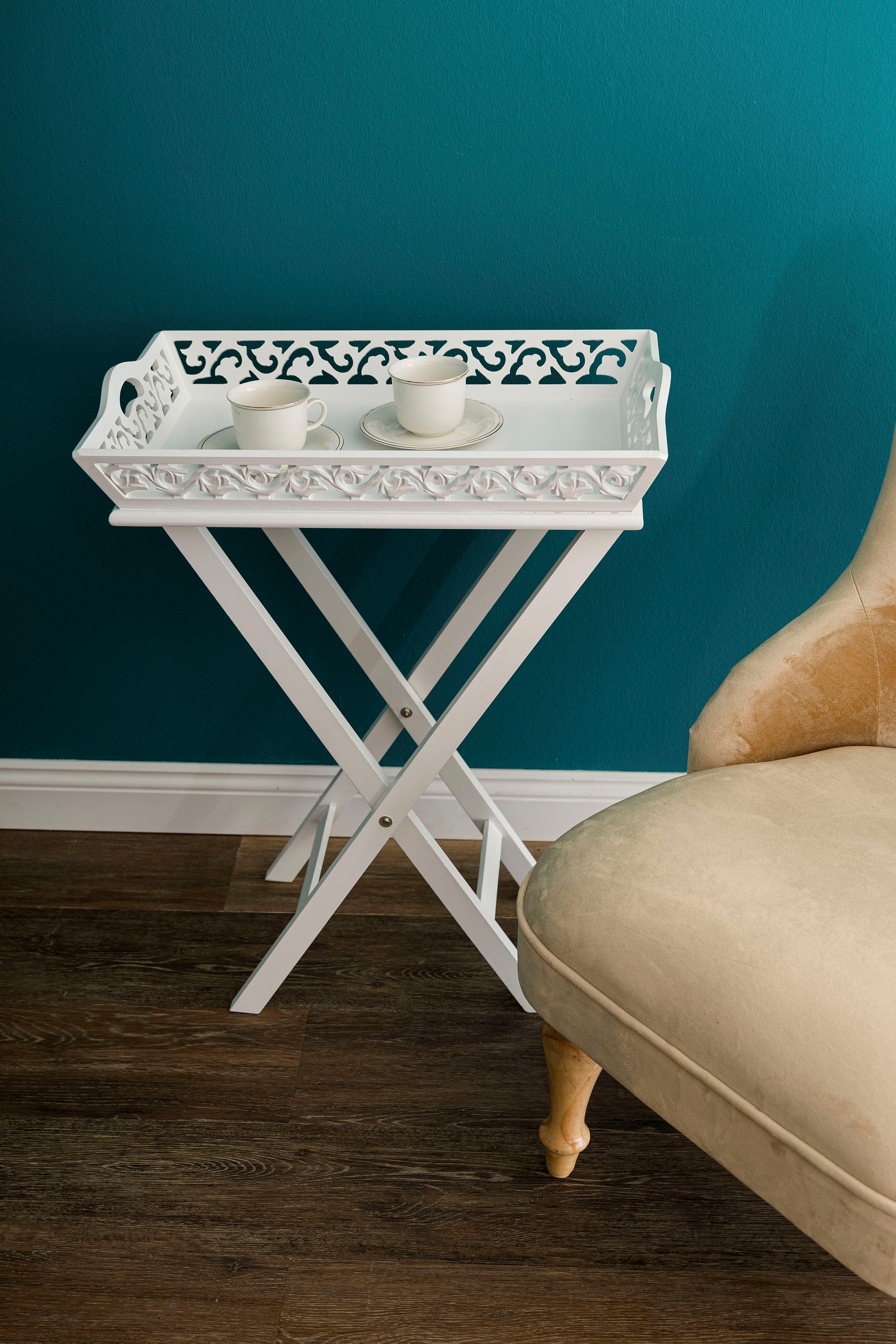 Image of my Flair Beistelltisch »Romantick«, Serviertablett inkl. Gestell im Landhausstil gehalten bei Ackermann Versand Schweiz