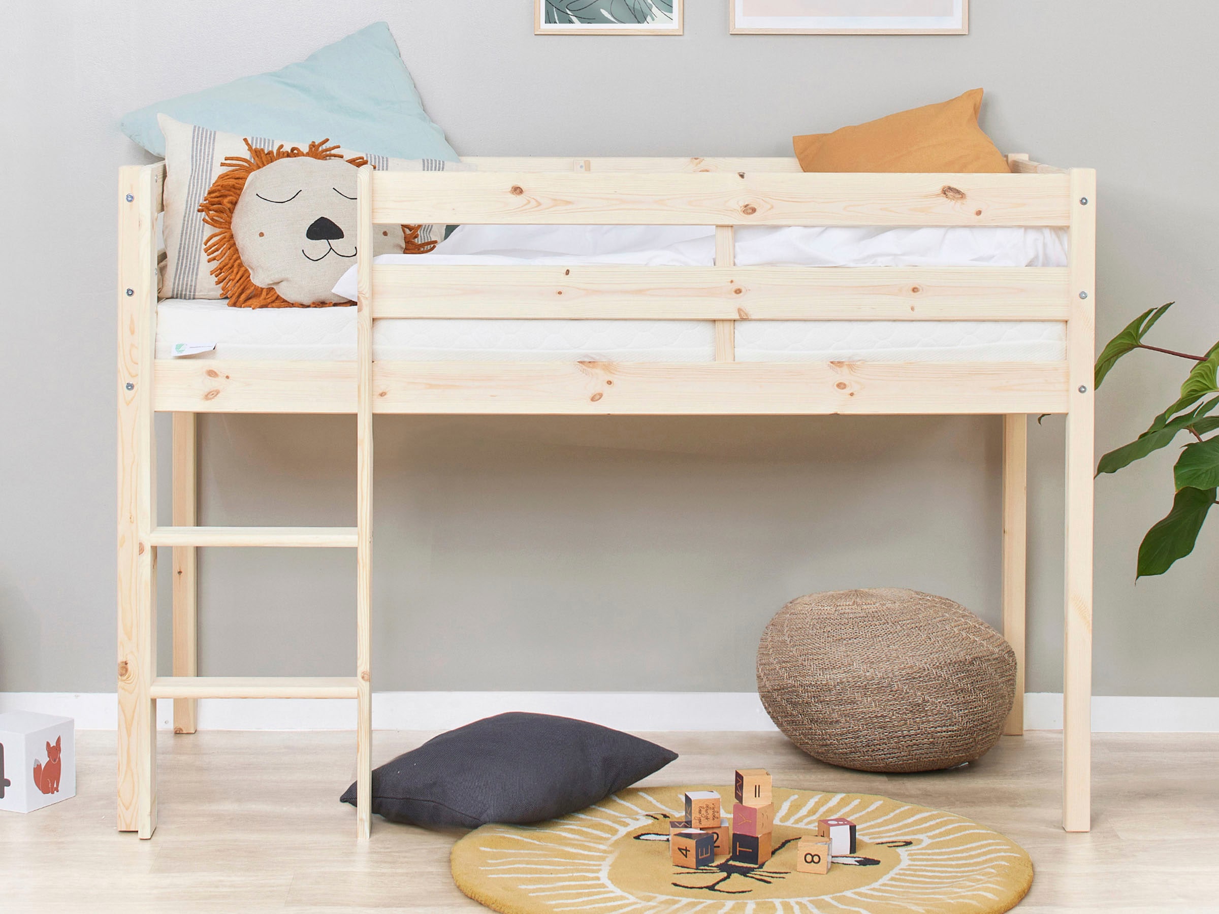 Hoppekids Spielbett »ECO COMFORT, Hochbett, in 2 Einzelbetten teilbar« Höhe 72cm, Farbe & Grösse & Matratze