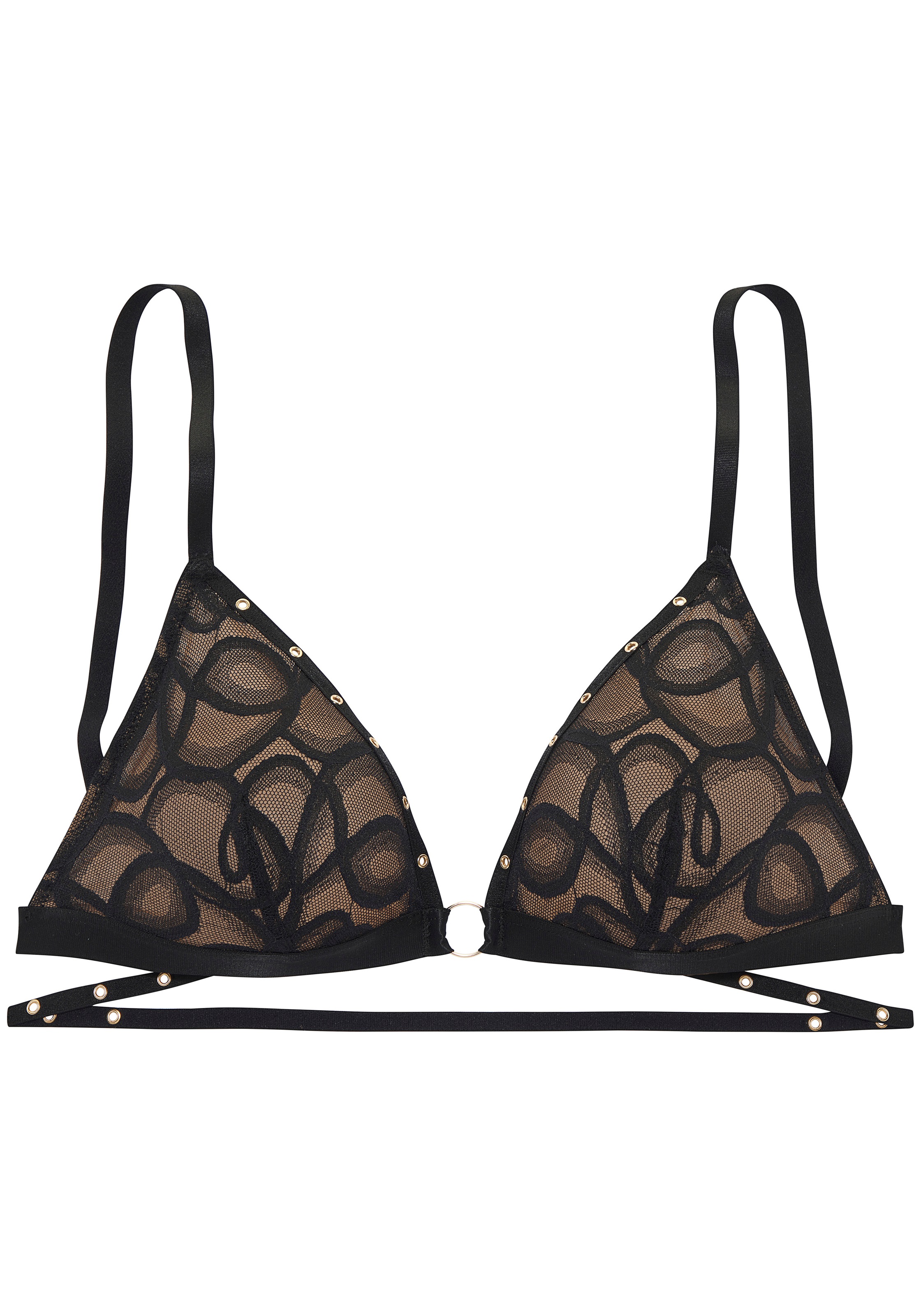 Image of petite fleur gold by Lascana Bralette-BH "Luna" ohne Bügel, im Nieten- und Bänder-Look, sexy Dessous, Reizwäsche