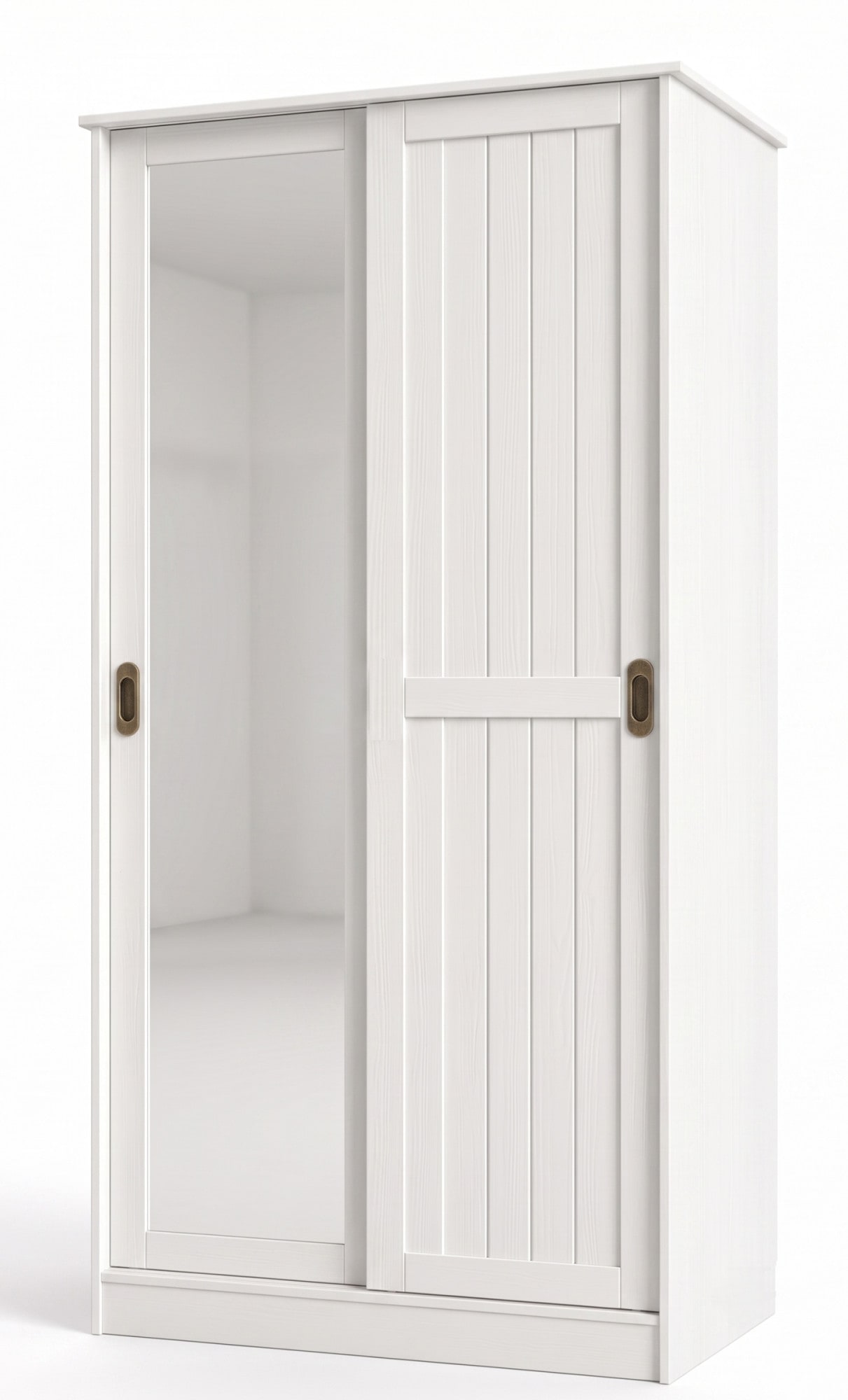 GOODproduct Armoire vestiaire »Malmö Mehrzweckschrank mit Schiebetüren und Spiegel« En pin massif certifié FSC®, L/l/H 93/37/187 cm