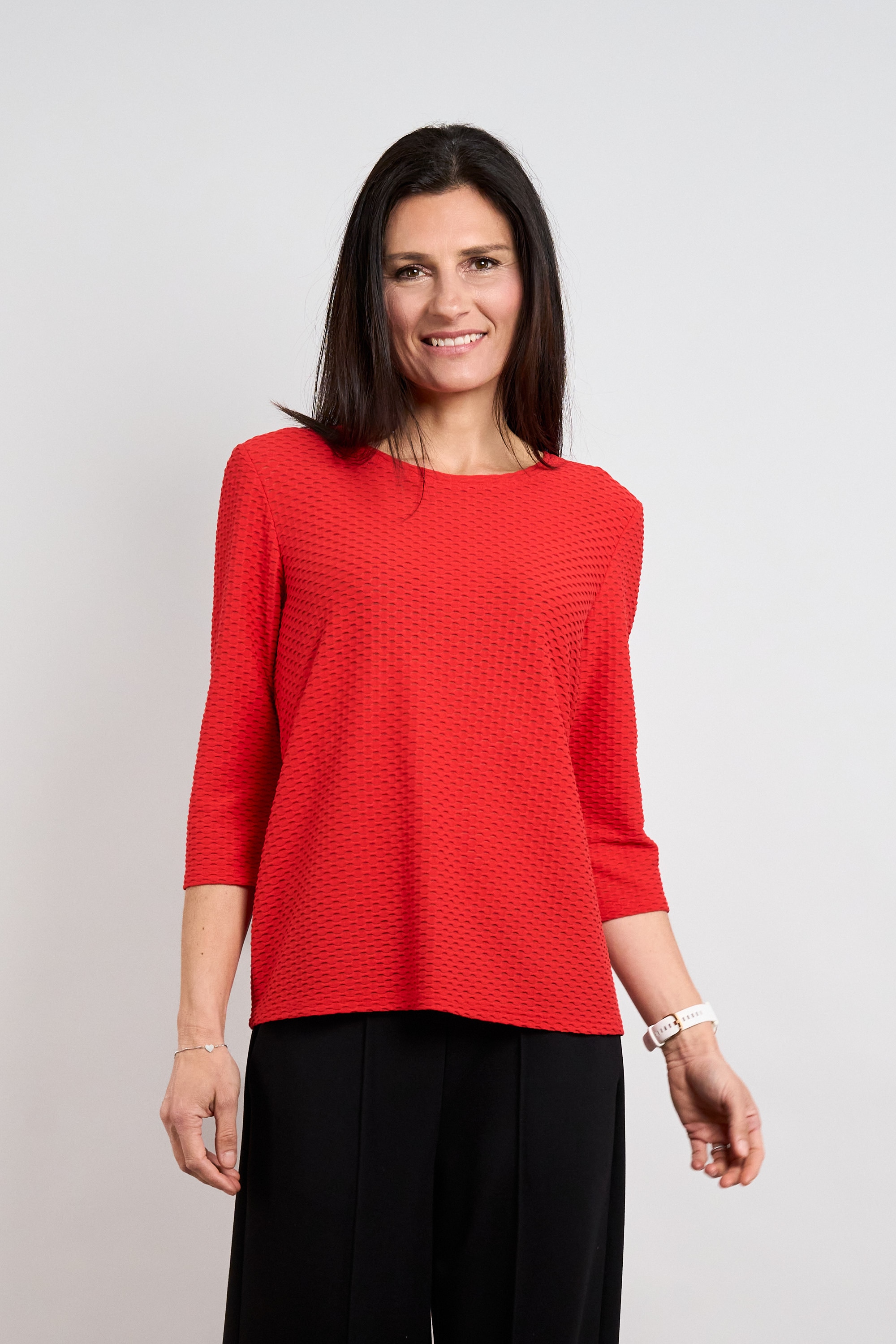 Seidel Moden 3/4-Arm-Shirt Shirt mit Struktur - Viskose/Stretch - MADE IN GERMANY