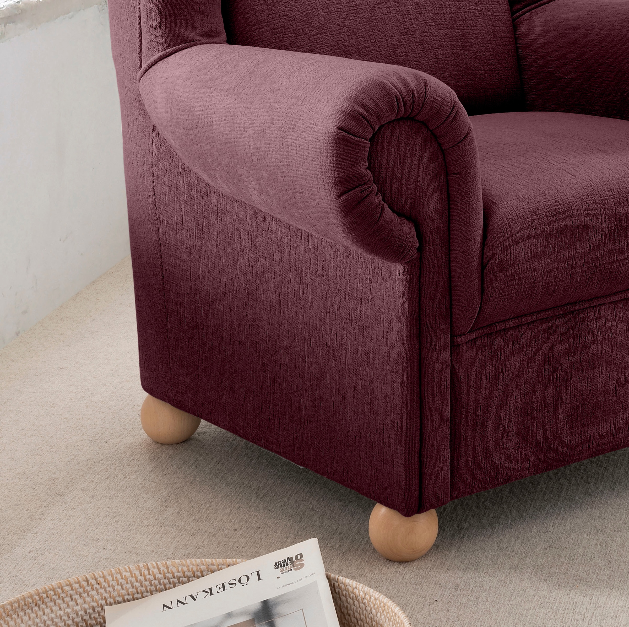 Home affaire Polstergarnitur »Torello Set: Ohrenbackensessel und Hocker« 2 tlg. tlg.