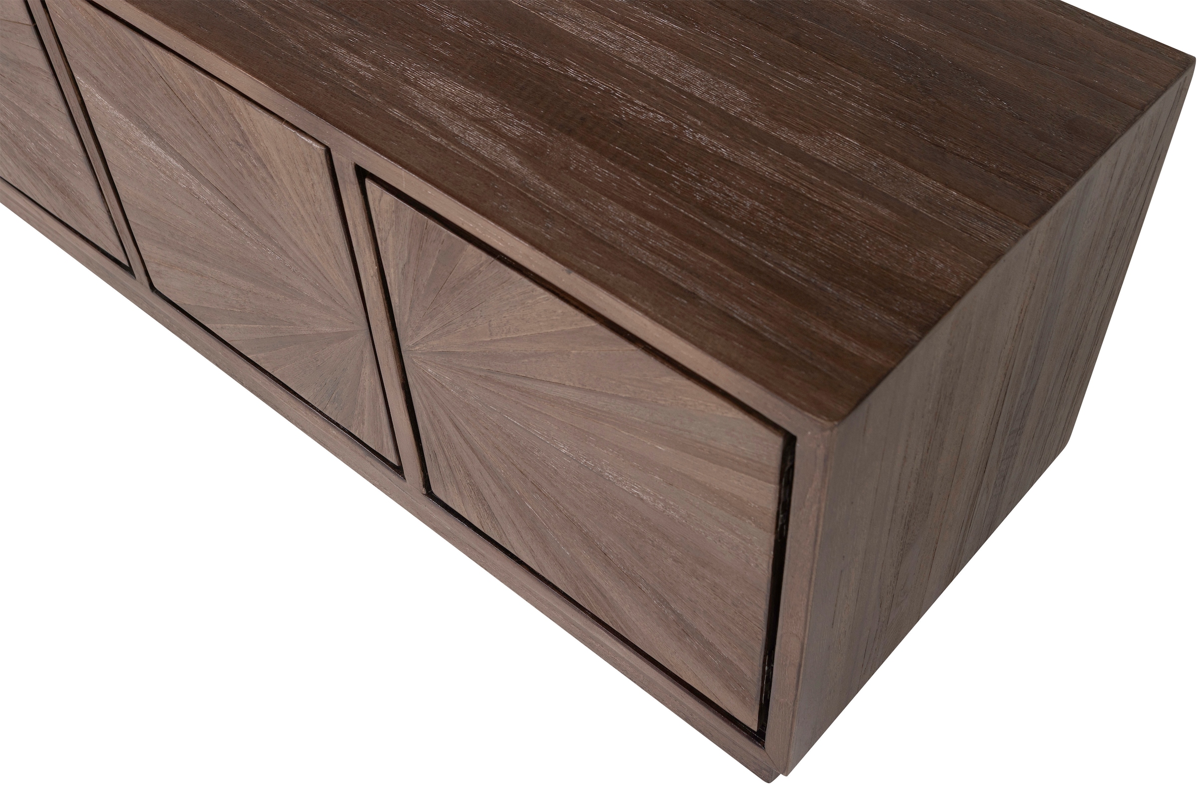 WOOOD Table basse »Sun mit 4 Türen und recyceltem Teakholz« Teck recyclé, bois dur tropical à grain droit