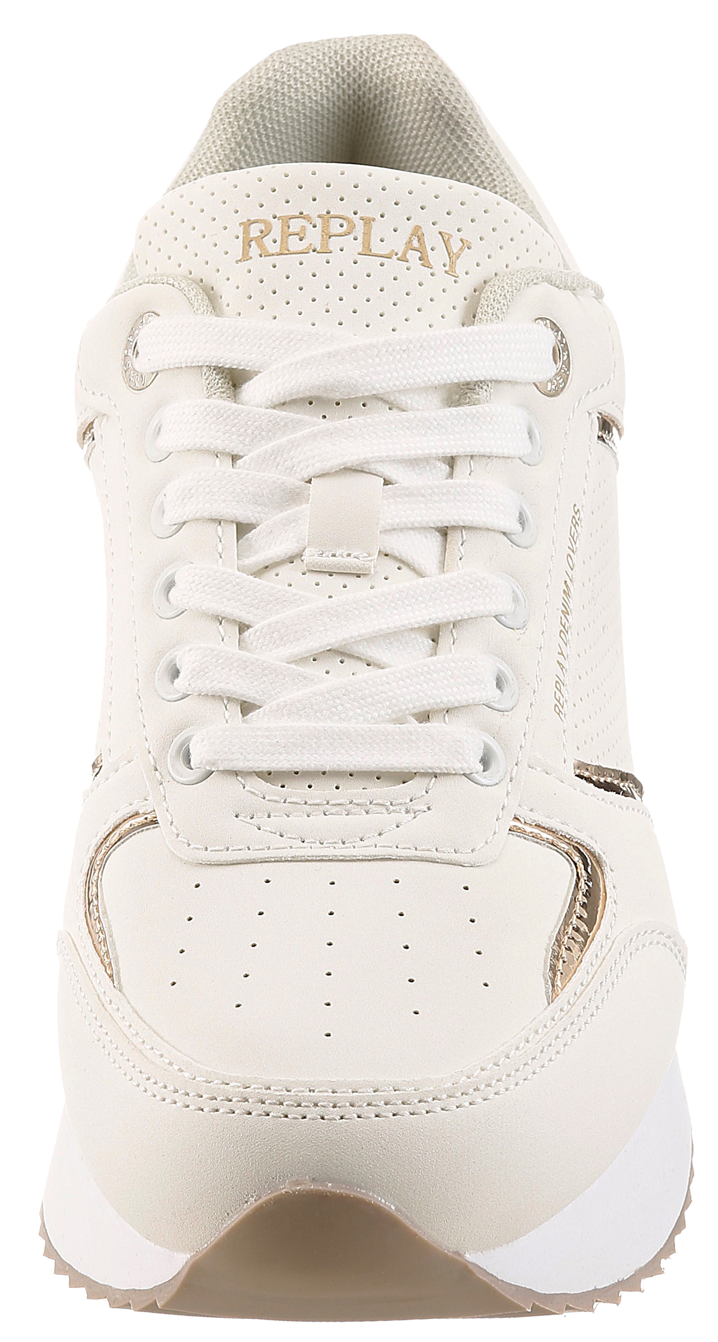 Replay Baskets à plateforme  sneaker tendance, chaussure à lacets, chaussure décontractée avec détails métalliques