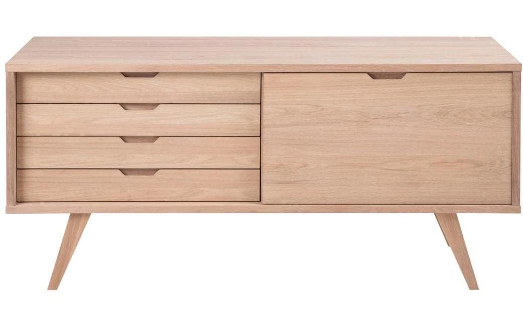 AC Design Buffet »A-Line« Sideboard, weiss pigmentierte Eiche, 1 Tür, 4 Schubladen, Breite 160 cm