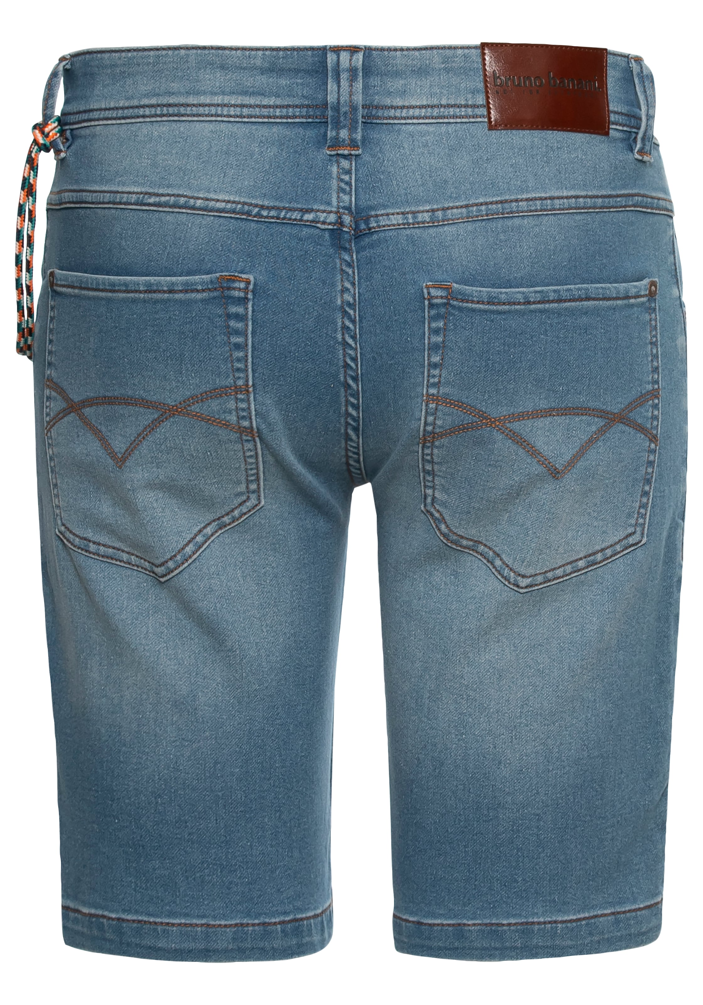 Bruno Banani Jeansshorts, (Set, 2 tlg., mit Band), bequemer Sitz, gerade Beinform, mit praktischen Taschen