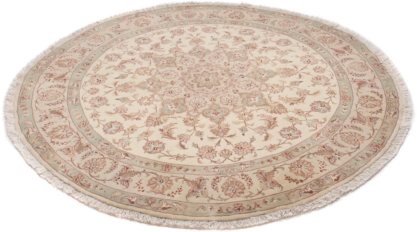 Image of morgenland Orientteppich »Perser - Täbriz - Royal rund - 146 x 146 cm - beige«, rund, 7 mm Höhe, Wohnzimmer, Handgeknüpft, Einzelstück mit Zertifikat bei Ackermann Versand Schweiz