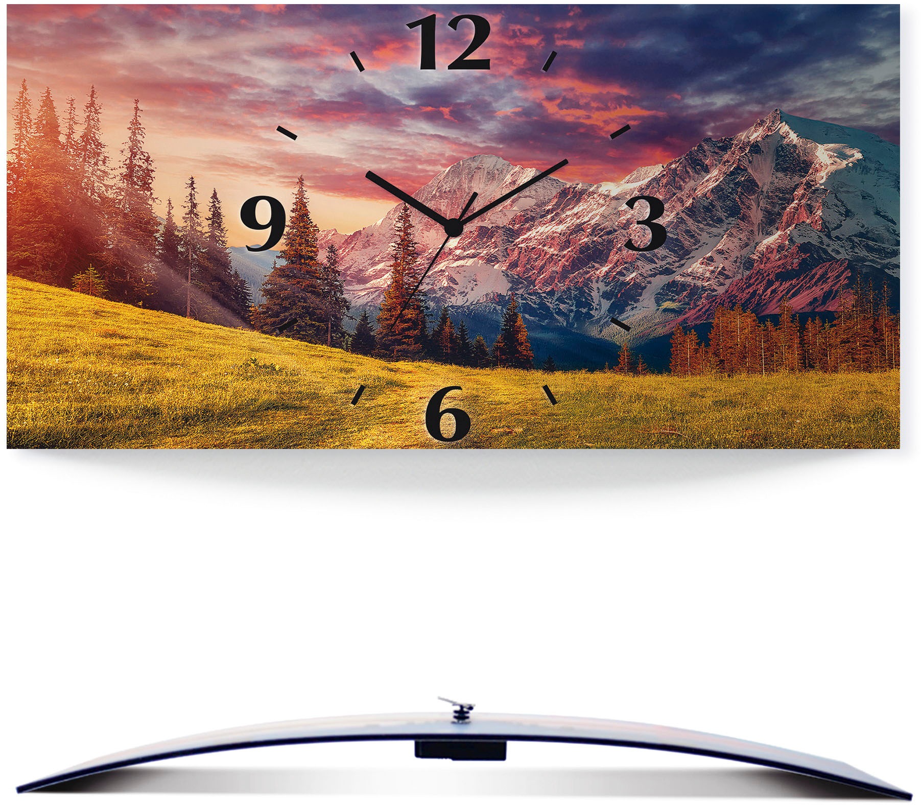 Image of Artland Wanduhr »Alpines Hochland«, in vielen Grössen & Produktarten - Alubild / Outdoorbild für den Aussenbereich, Leinwandbild, Poster, Wandaufkleber / Wandtattoo auch für Badezimmer geeignet bei Ackermann Versand Schweiz