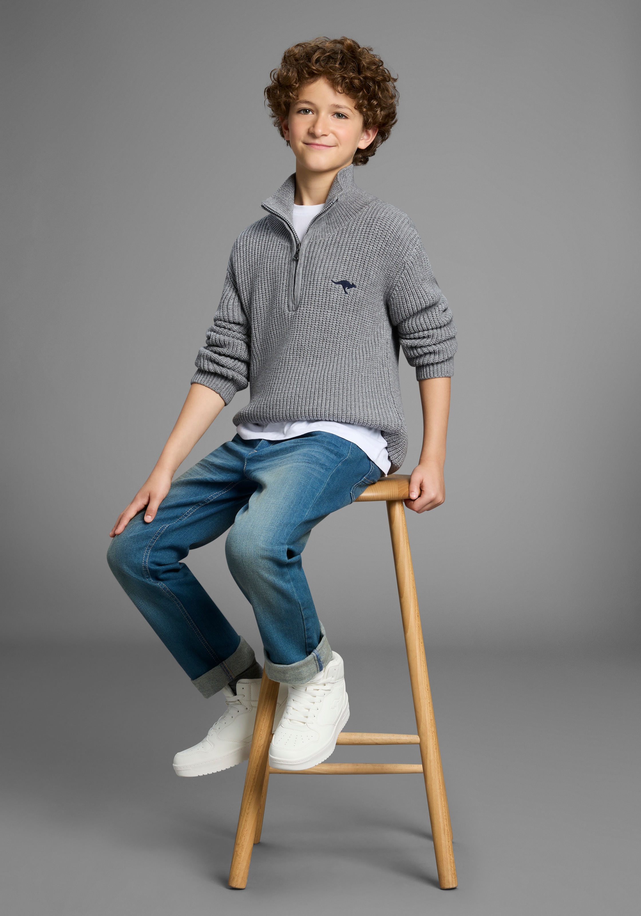 KangaROOS Pull en tricot »Troyer, Pullover mit Zipper« Troyer, warmer Pullover