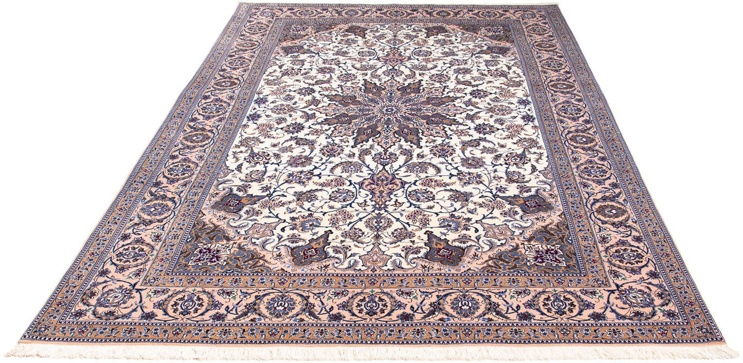 Image of morgenland Orientteppich »Perser - Nain - Premium - 256 x 168 cm - beige«, rechteckig, 6 mm Höhe, Wohnzimmer, Handgeknüpft, Einzelstück mit Zertifikat bei Ackermann Versand Schweiz