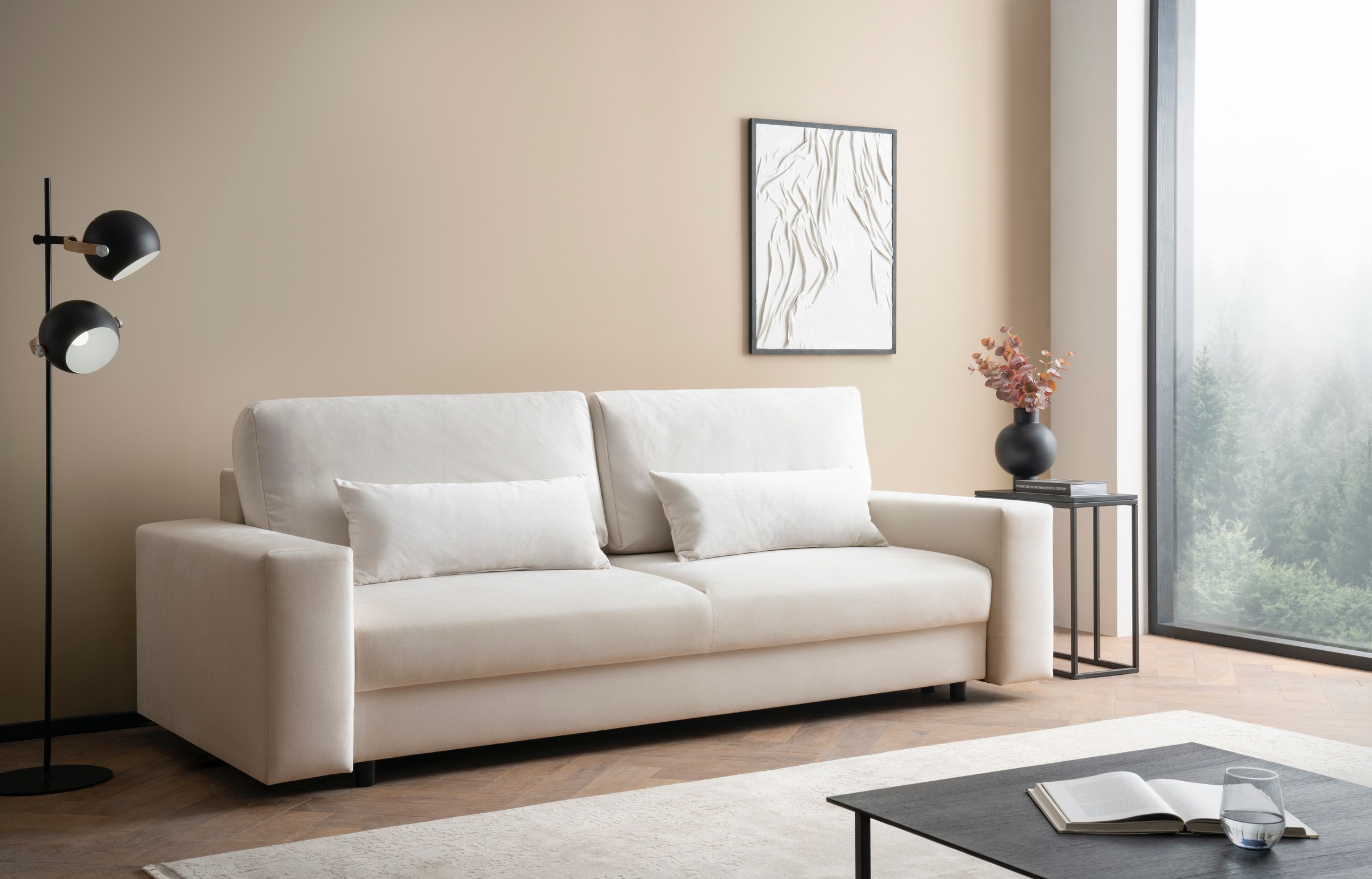 LeGer Home by Lena Gercke Schlafsofa »Imoga, Polster mit Schlaffunktion, 3-Sitzer Sofa, Couch mit Bettkasten«, in modernen Farben und Stoffen, Bettfunktion, Liegefläche: 200x150 cm