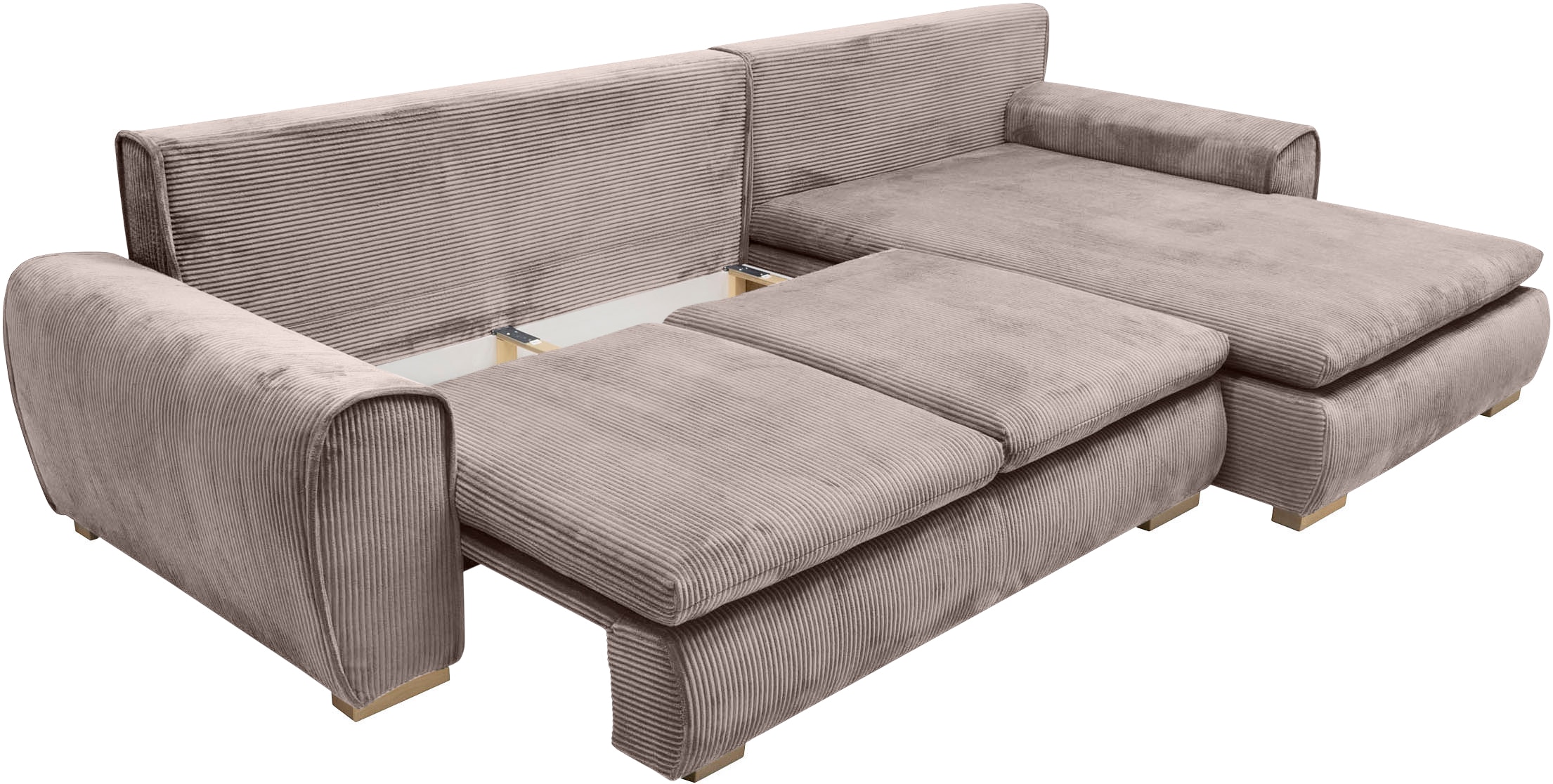 Home affaire Ecksofa »Katja L-Form, B: 325 cm - OTTO. Verlässliche Qualität.« mit Bettfunktion, Bettkasten & 4 Zierkissen