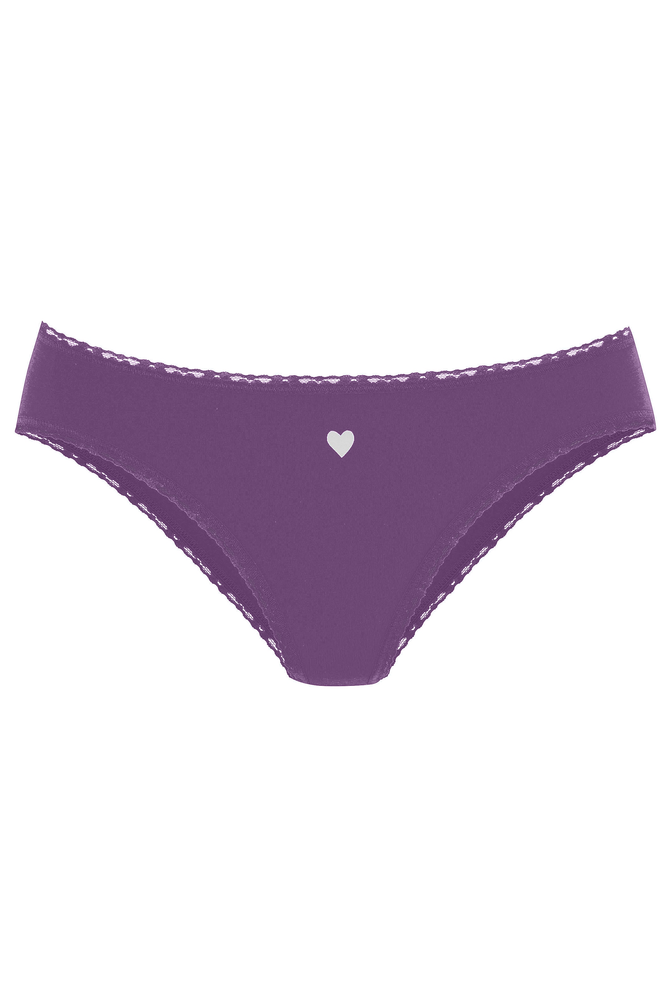 LASCANA Jazz-Pants Slips, (5er-Pack), mit süssen Herzchen-Prints und aus elastischer Baumwoll-Qualität