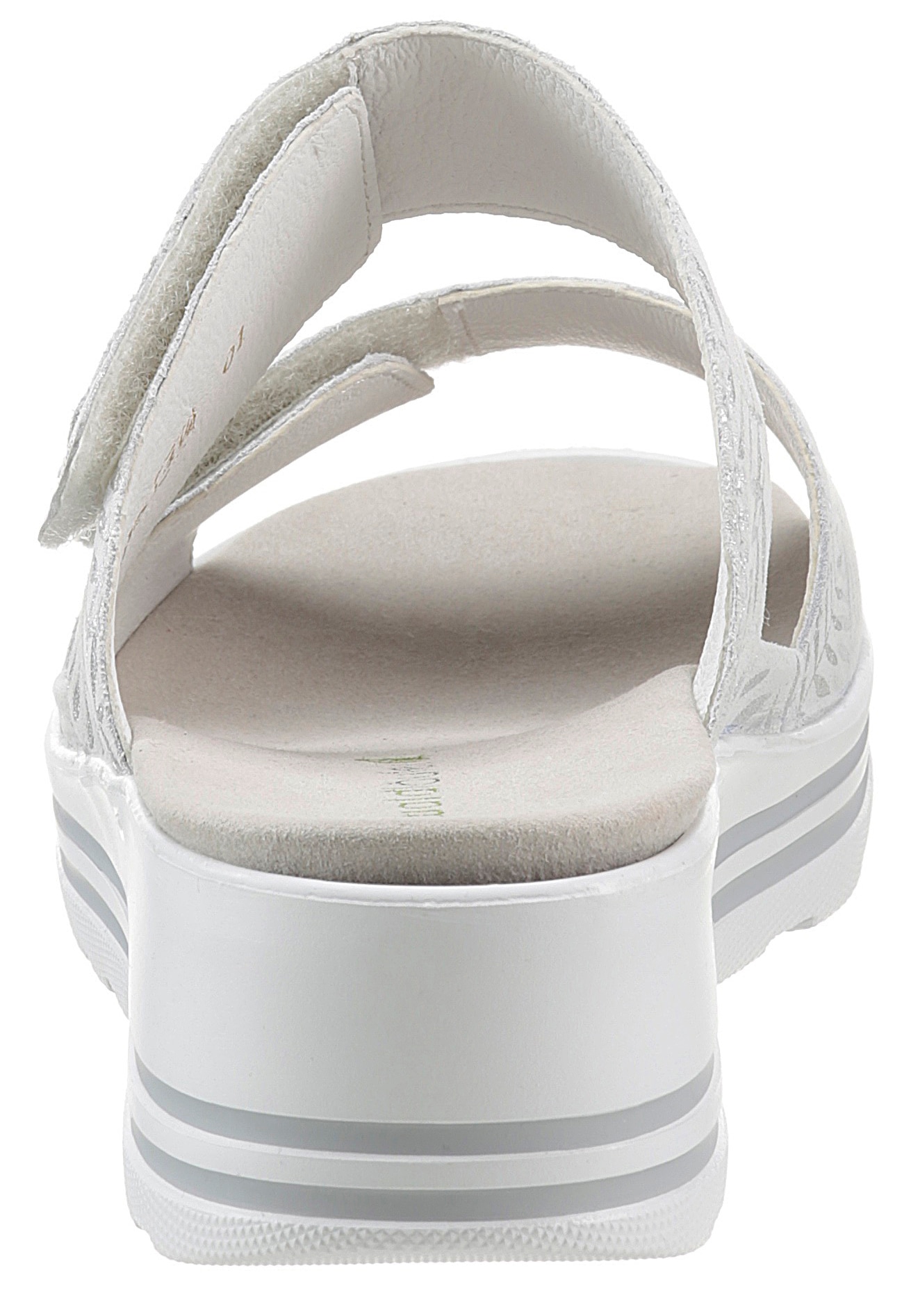 Waldläufer Pantolette »H-MICHELLE«, Keilabsatz, Sommerschuh, Schlappen mit dezenter Musterung, H-Weite