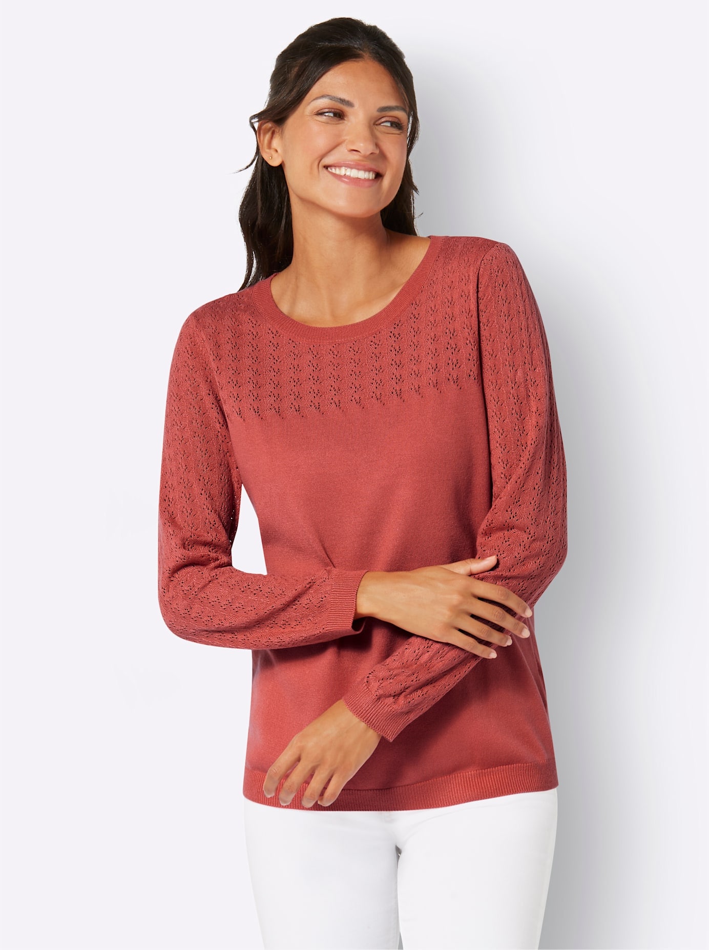 Classic Basics Rundhalspullover »Ajour-Pullover«