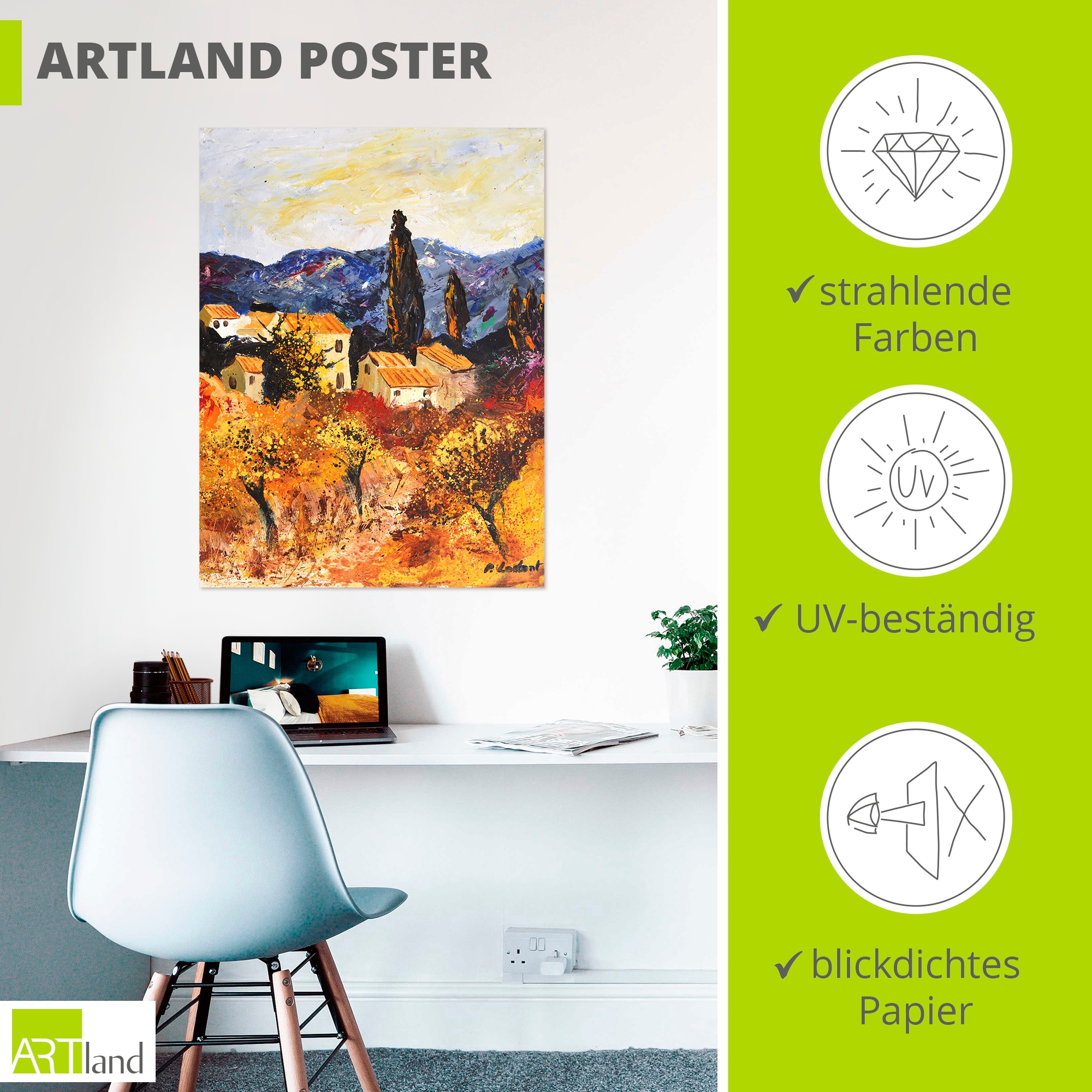 Artland Wandbild »Summer in Provence« Gartenbilder 1 Stk. tlg. als Alubild, Leinwandbild, Poster, Wandaufkleber in verschied. Grössen