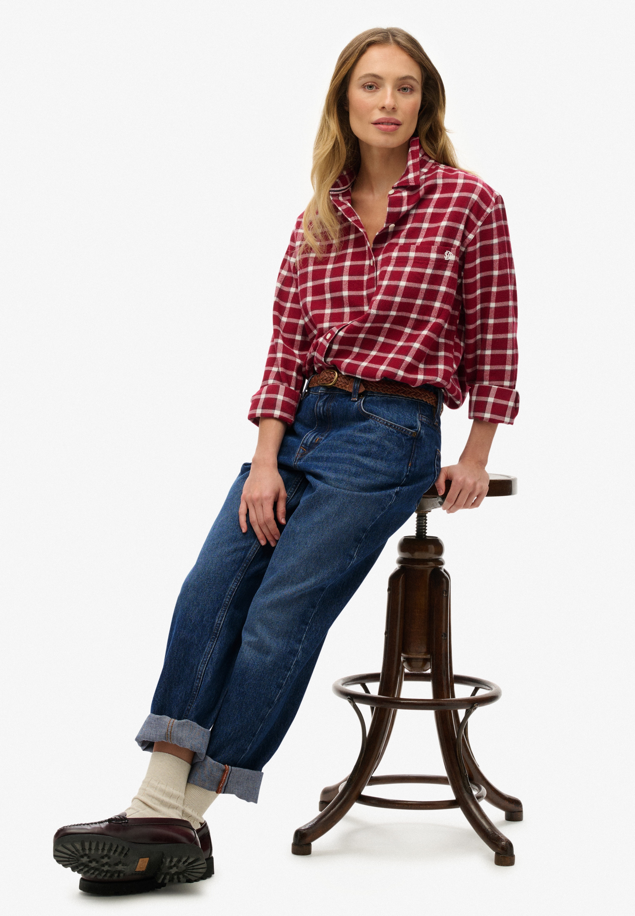 Superdry Karobluse »CHECK FLANNEL BOYFRIEND SHIRT«