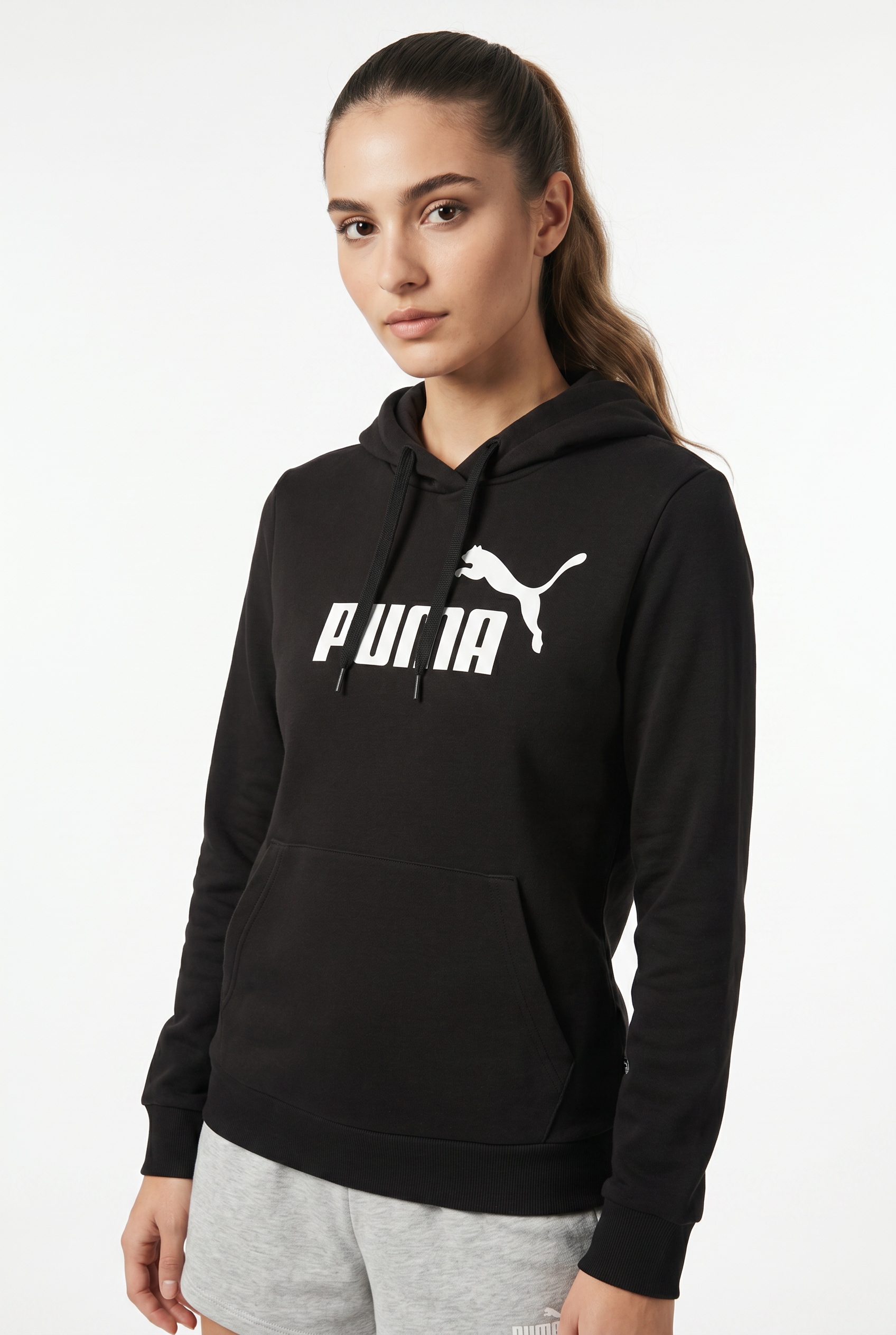 Image of PUMA Kapuzensweatshirt "ESS NO 1 LOGO HOODIE FL", Regular Fit, mit verstellbarer Kapuze, mit Kängurutasche