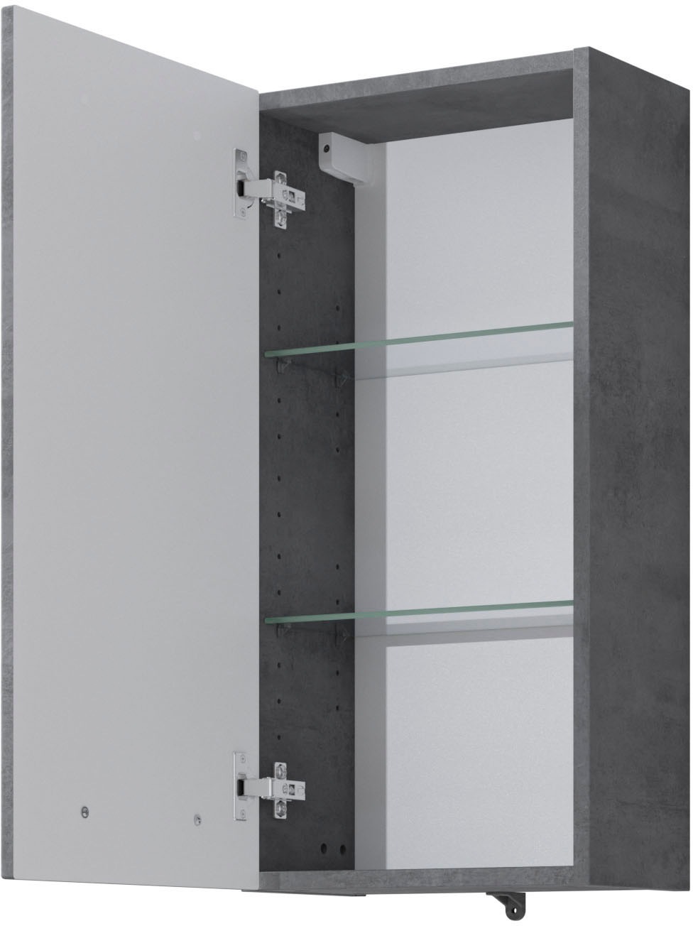 Saphir Hängeschrank »Quickset 945 Wand-Badschrank 35 cm breit mit 1 Tür und 2 Einlegeböden« Badezimmer-Hängeschrank inkl. Türdämpfer, Griffe in Chrom Glanz