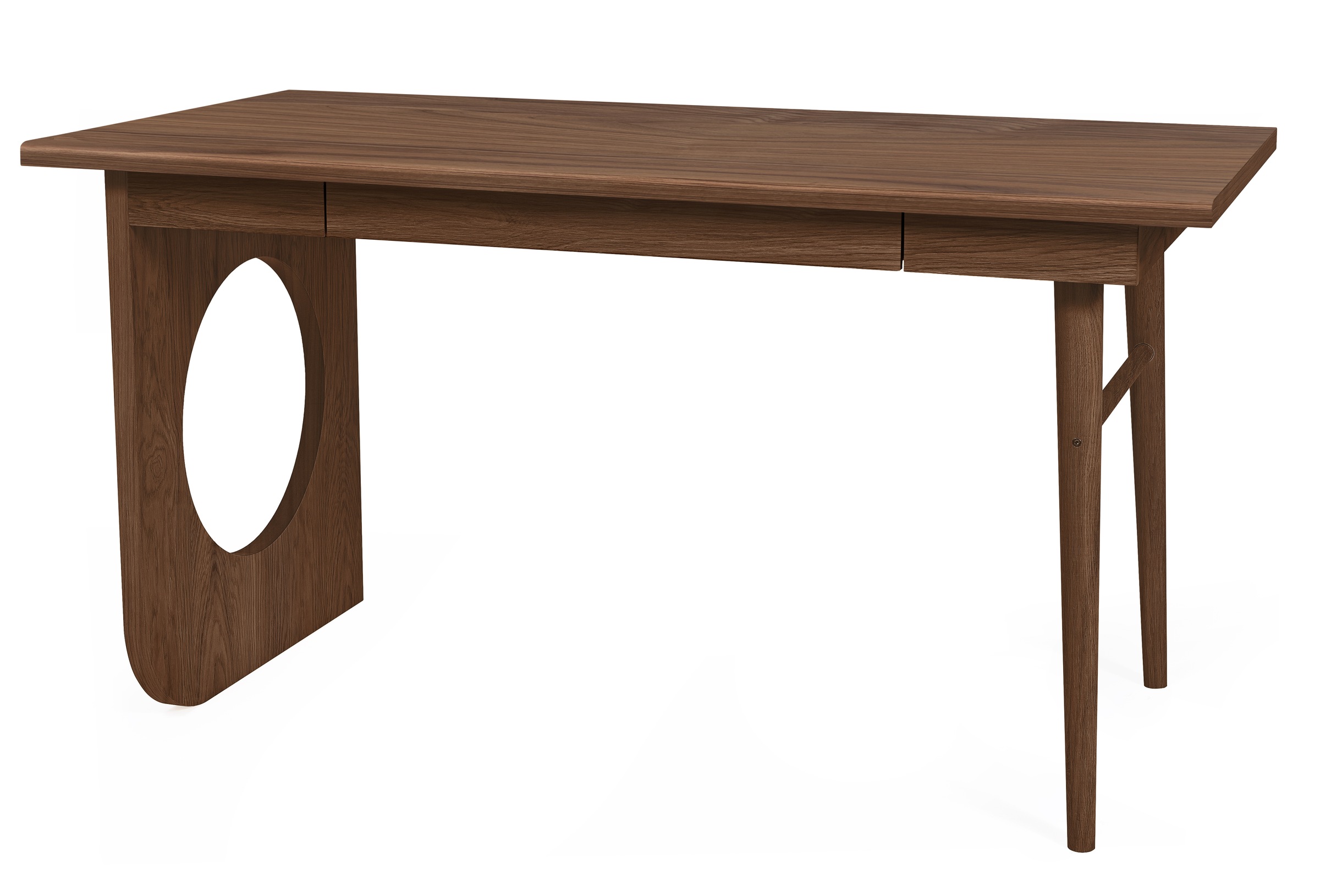 Woodman Schreibtisch »Bau«, edles 140 versandkostenfrei aus cm Breite Nussbaum, Holzfurnier auf