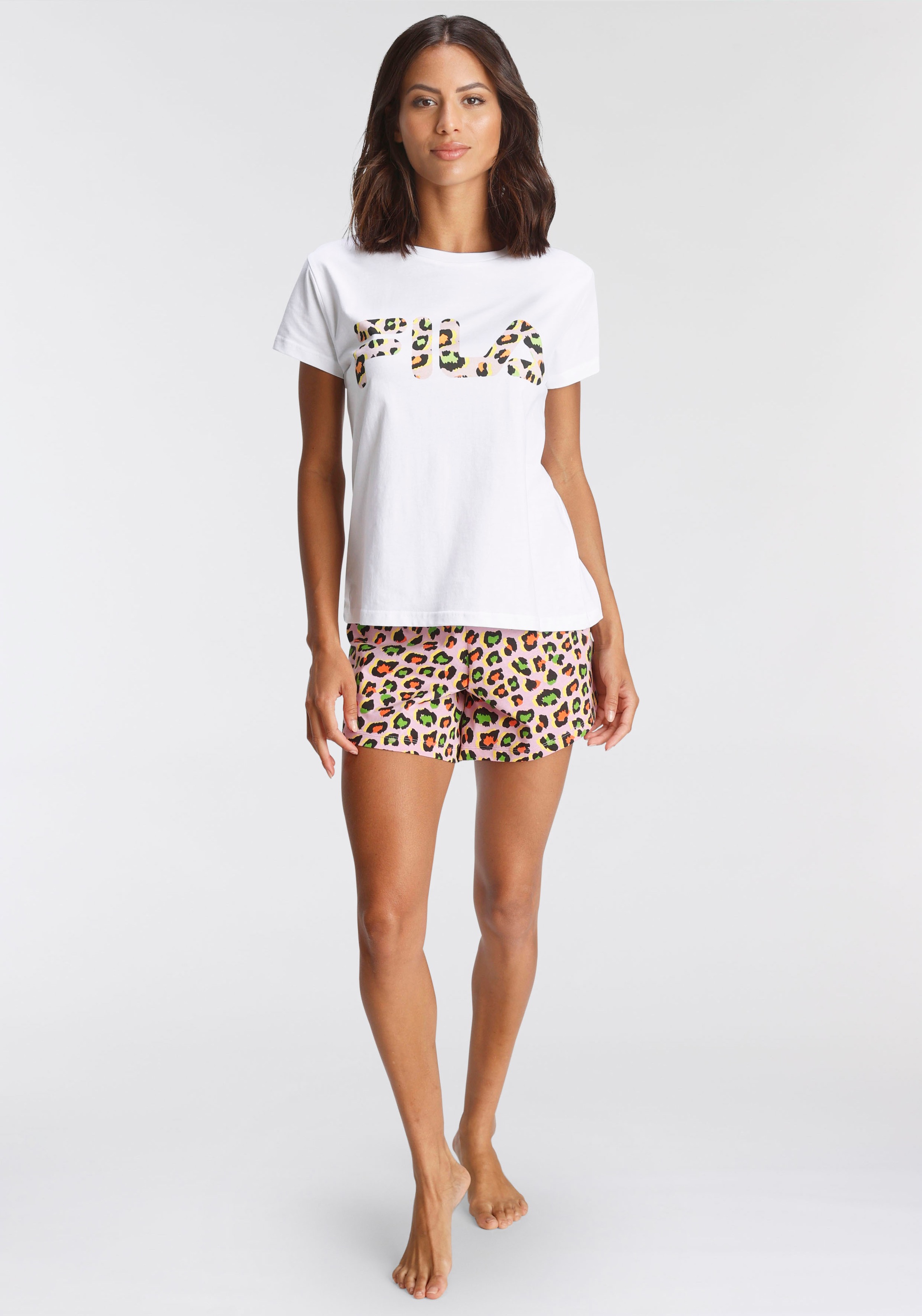 Fila Shorty, (2 tlg., 1 Stück), mit Logodruck im Leoparden Muster kaufen