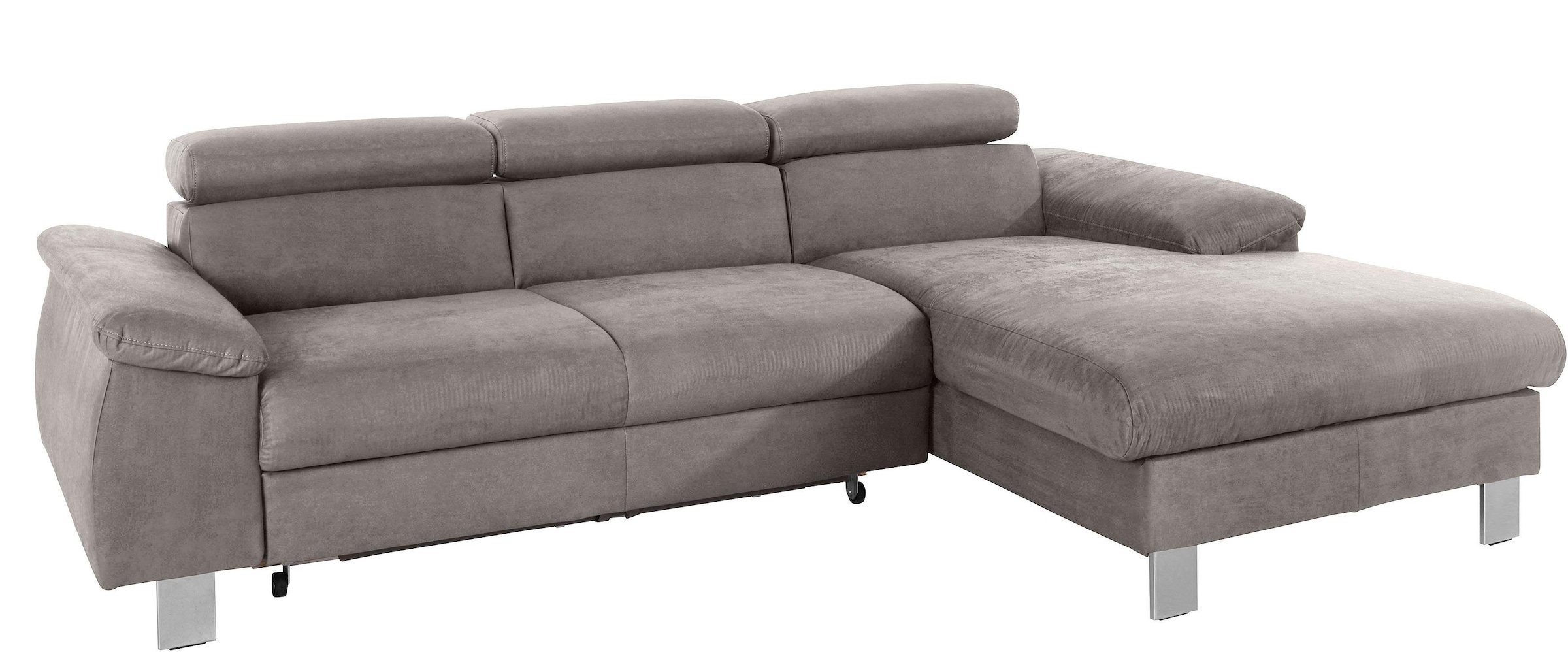COTTA Ecksofa »Komaris L-Form, B: 244 cm« mit Kopfteilverstellung, optional Bettfunktion, Bettkasten & Licht