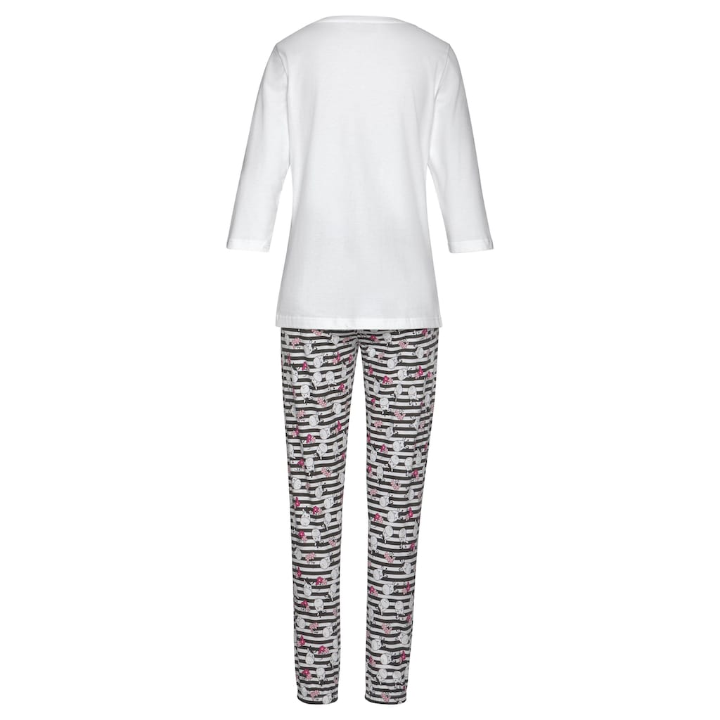 Vivance Dreams Pyjama, (4 tlg., 2 Stück), mit verspieltem Tierprint