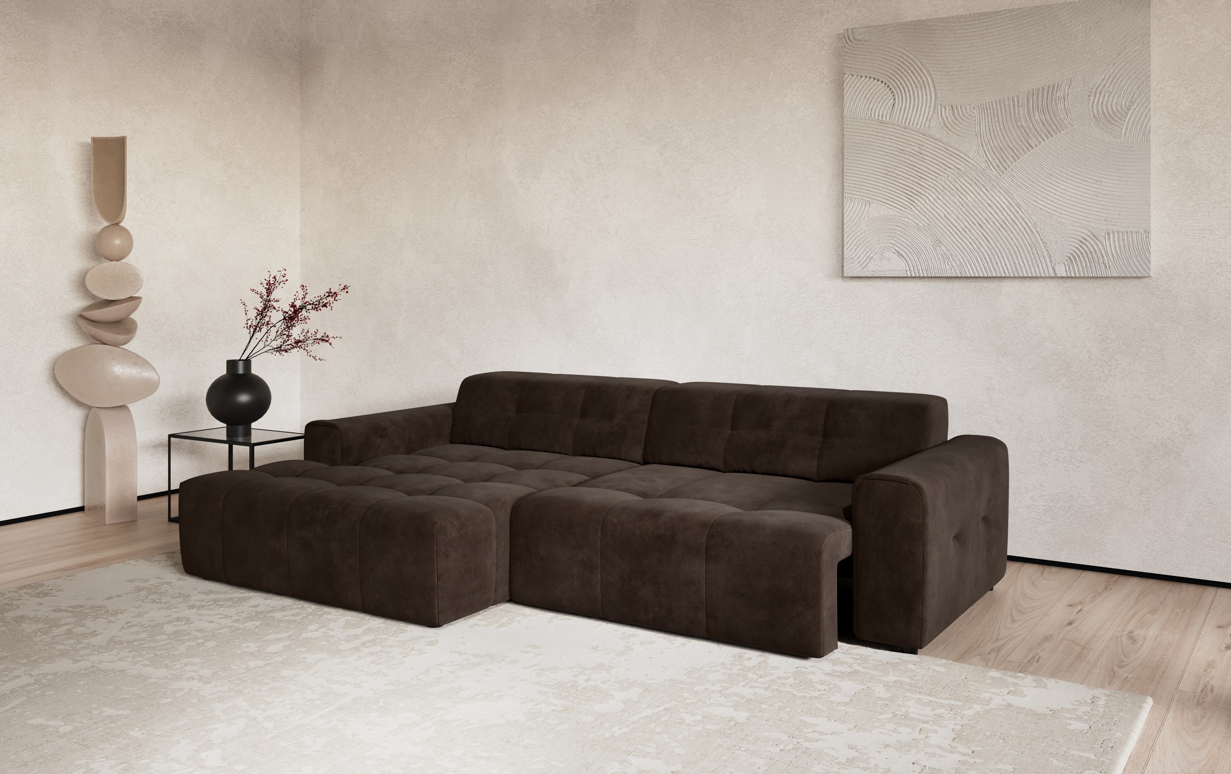 COTTA Ecksofa »Sento L-Form, Breite 280 cm, Chenille-Struktur«