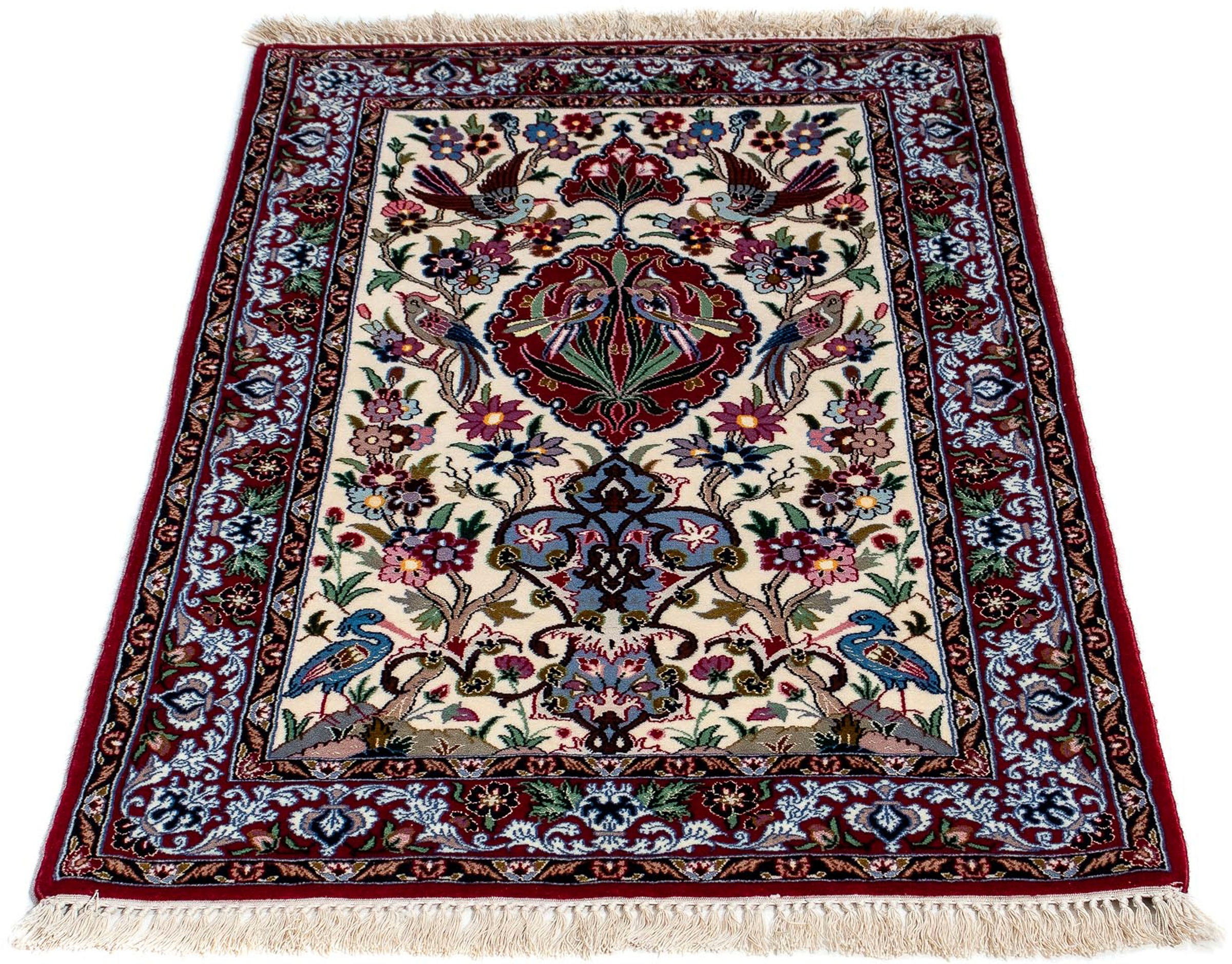 Image of morgenland Orientteppich »Perser - Isfahan - Premium - 105 x 67 cm - dunkelrot«, rechteckig, 6 mm Höhe, Wohnzimmer, Handgeknüpft, Einzelstück mit Zertifikat bei Ackermann Versand Schweiz