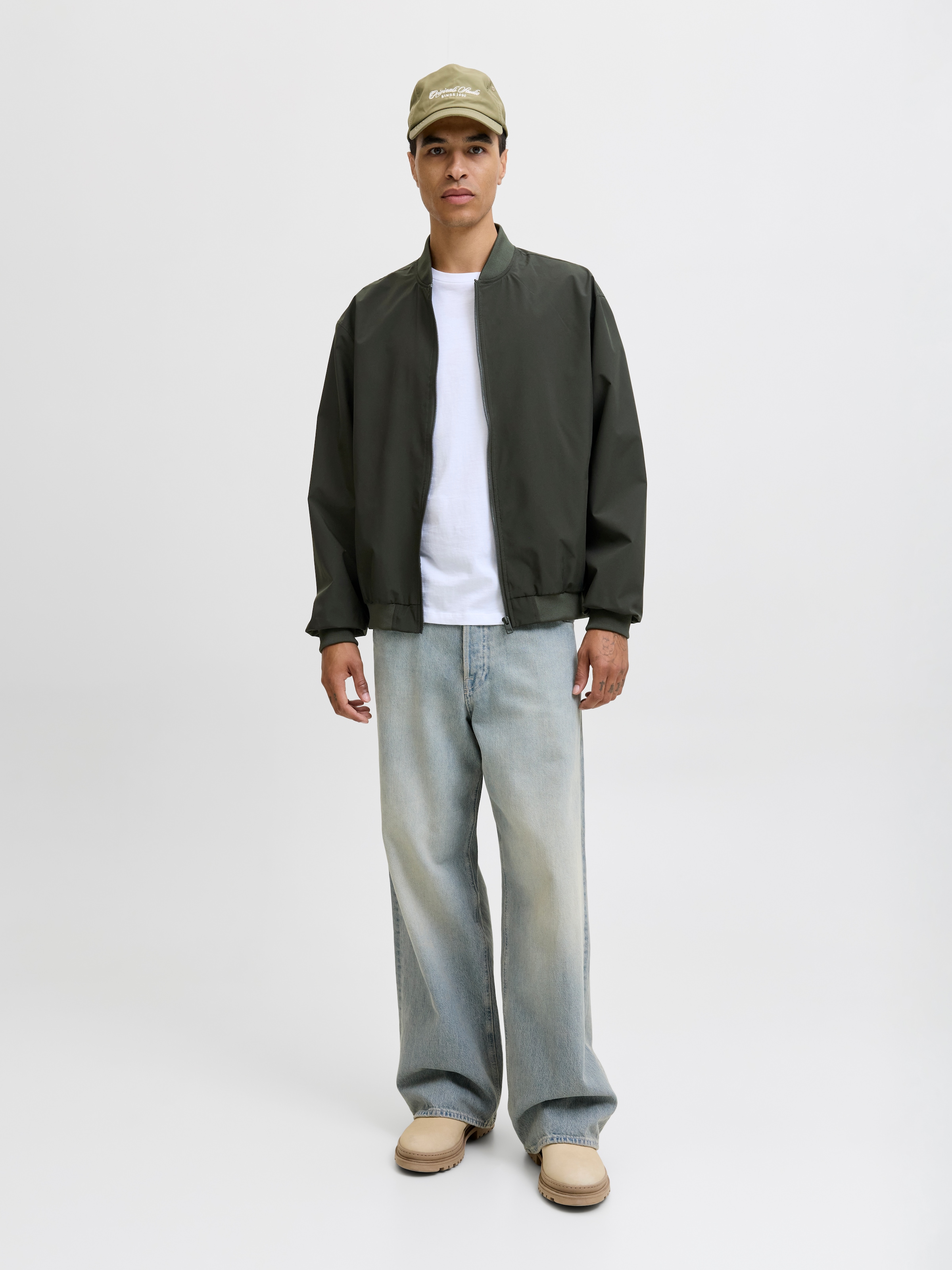 Jack & Jones Veste bomber »JJECHARGE BOMBER JACKET NOOS« ohne Kapuze mit Rippbündchen