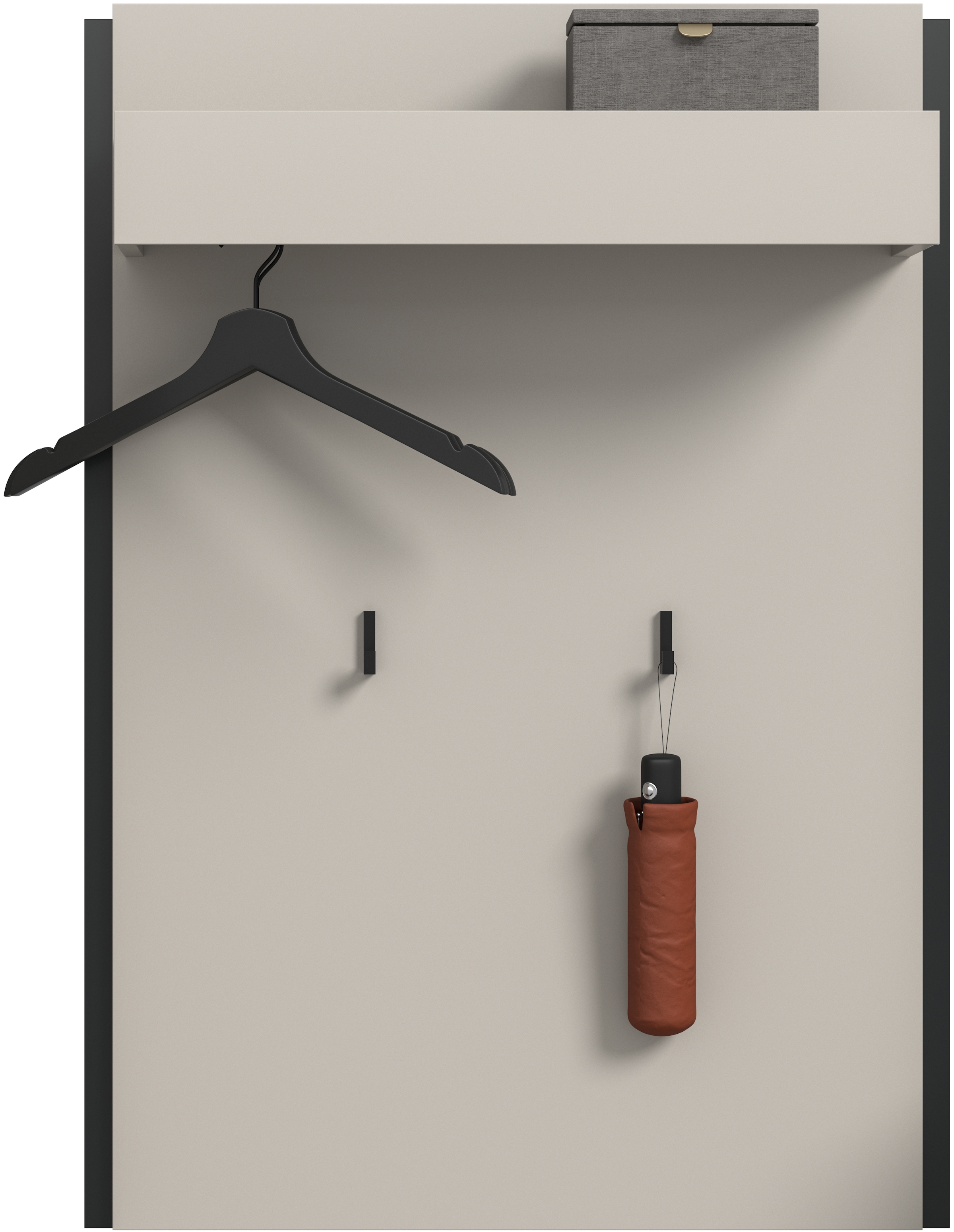 Home affaire Garderobenpaneel »RAK, Breite 75 cm, 2 Garderobenhaken, 1 Kleiderstange, 1 Ablageboden« Flurgarderobe, Paneel, Wandgarderobe, Wandpaneel, Garderobe