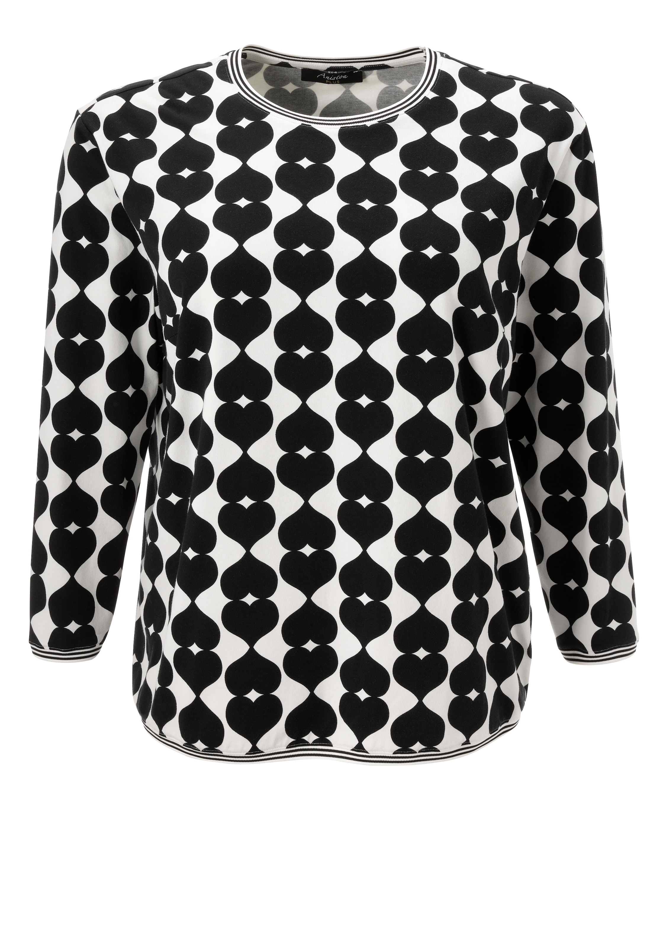 Aniston PLUS Sweatshirt, mit grossflächigem, Herzdruck - NEUE KOLLEKTION