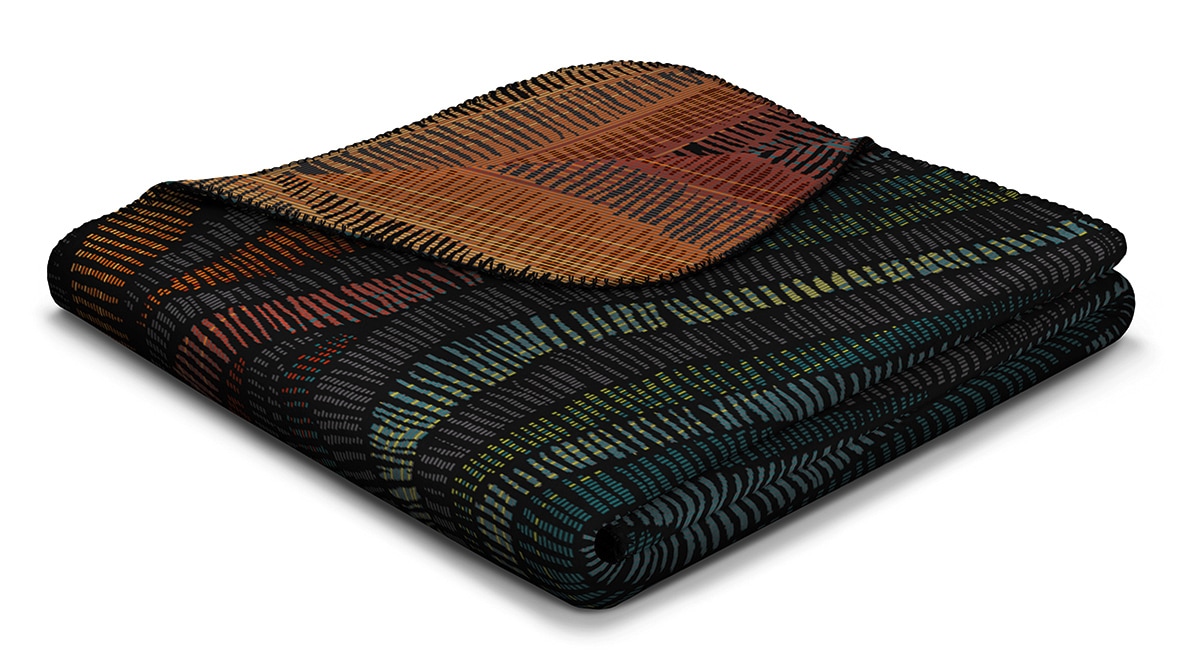 Image of Biederlack Wohndecke "Vivid Waves" kuscheliger Blickfang