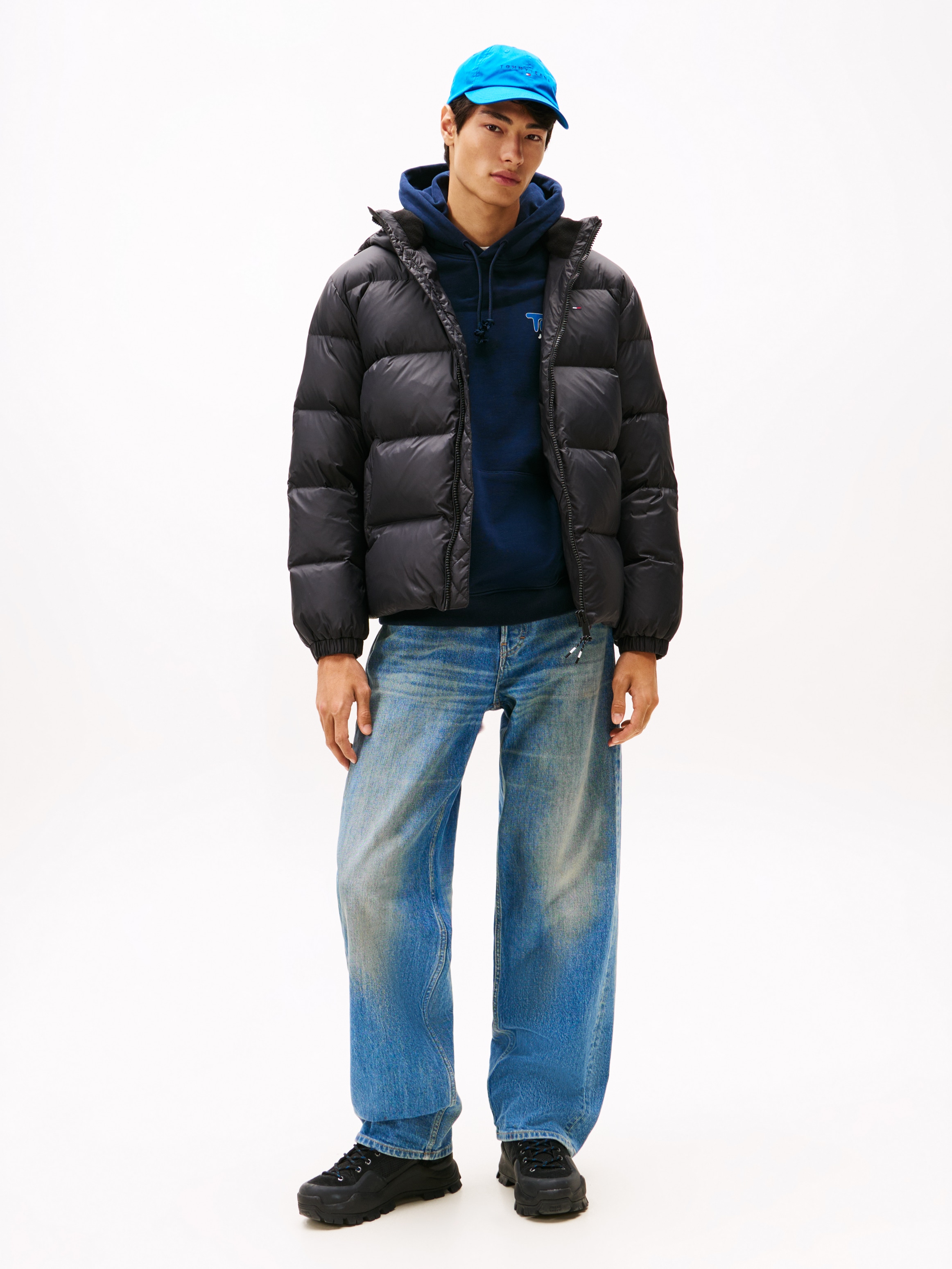 Tommy Jeans Steppjacke »TJM ESSENTIAL DOWN JACKET EXT« mit Kapuze Winterjacke Outdoorjacke Gefüttert 2 in 1 Jacke abnehmbare Kapuze