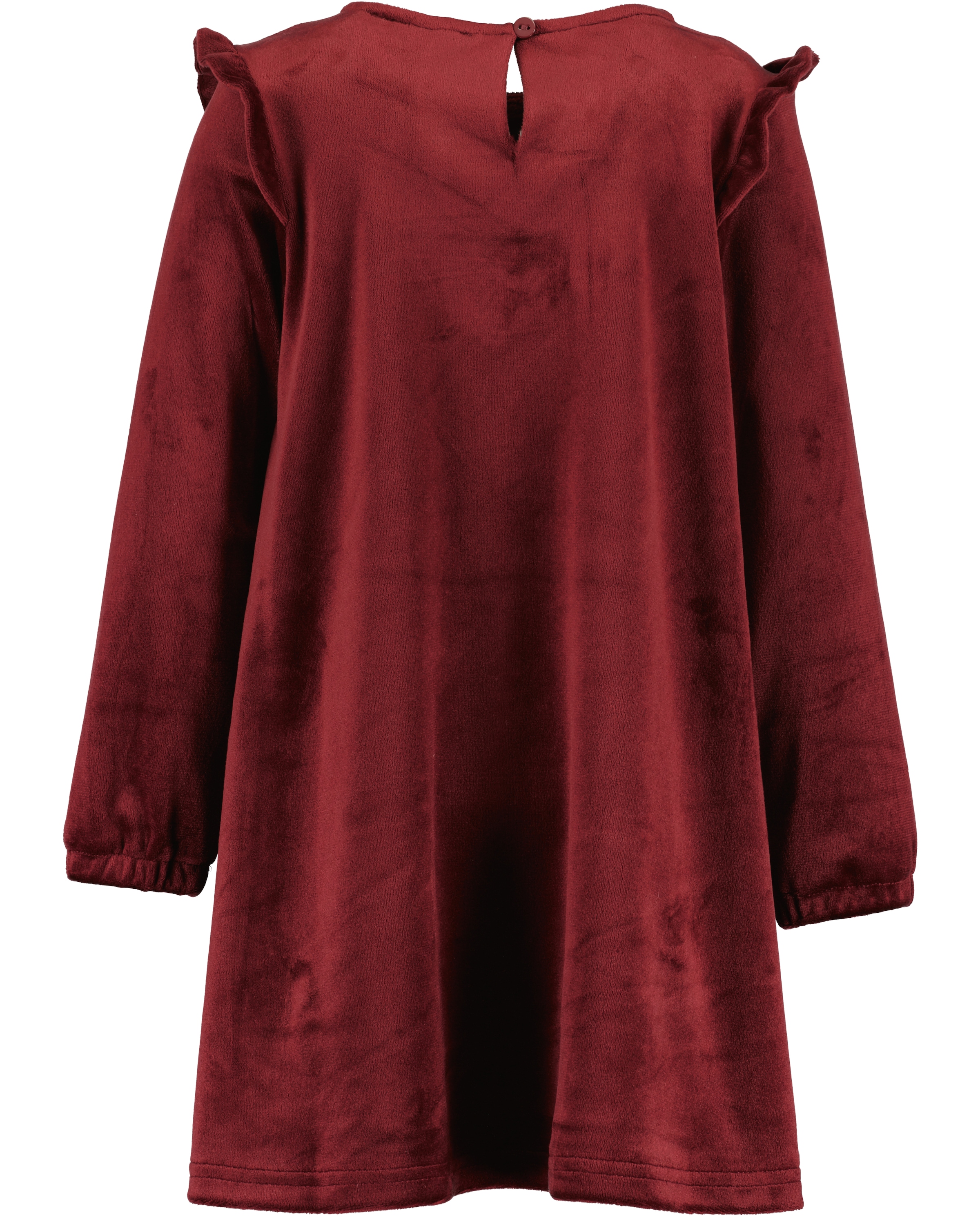 Blue Seven Sweatkleid, in samtiger Optik und mit süssen Rüschen