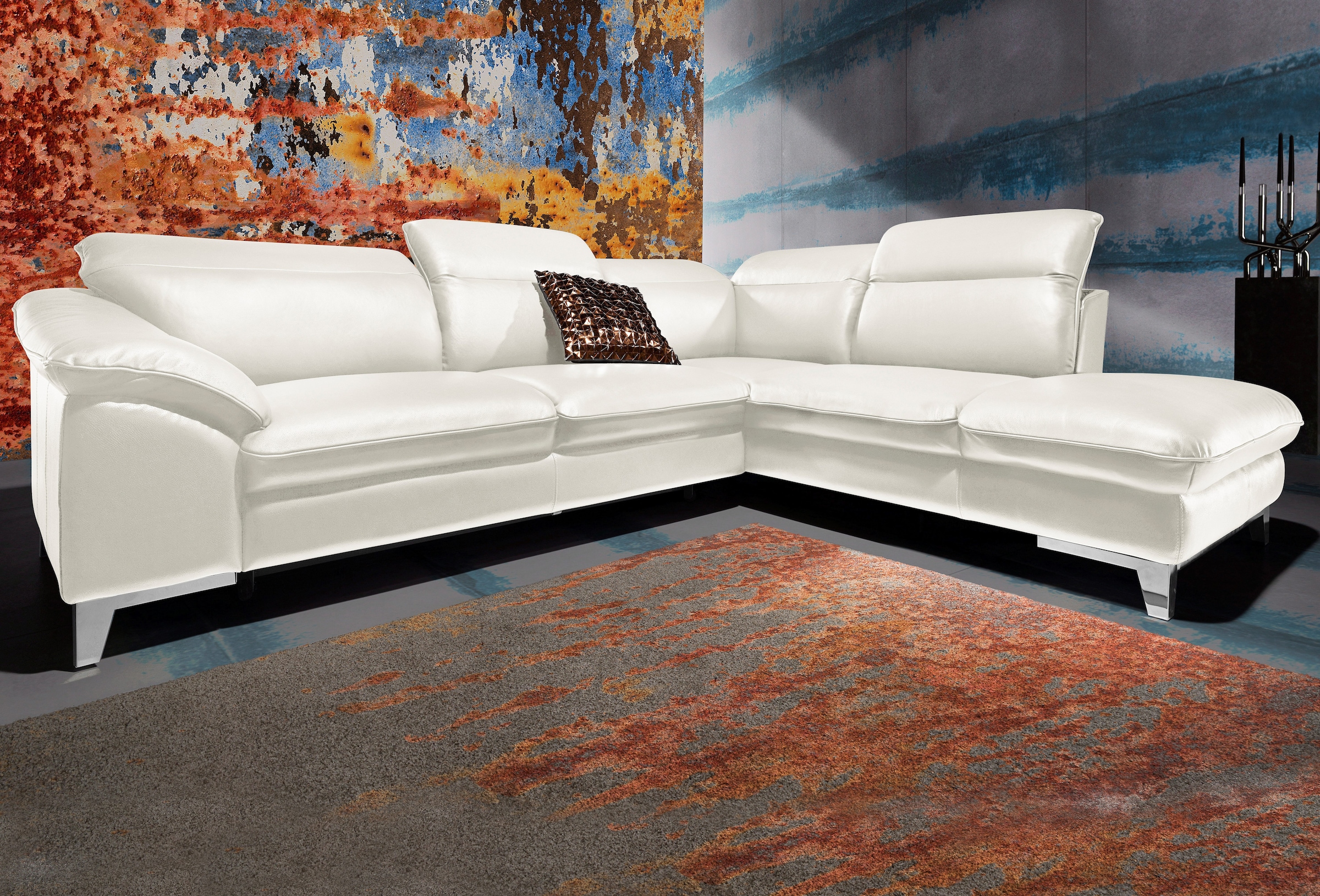 COTTA Canapé d'angle »Teresa L-Form« mit Kopfteilverstellung, wahlweise mit Bettfunktion