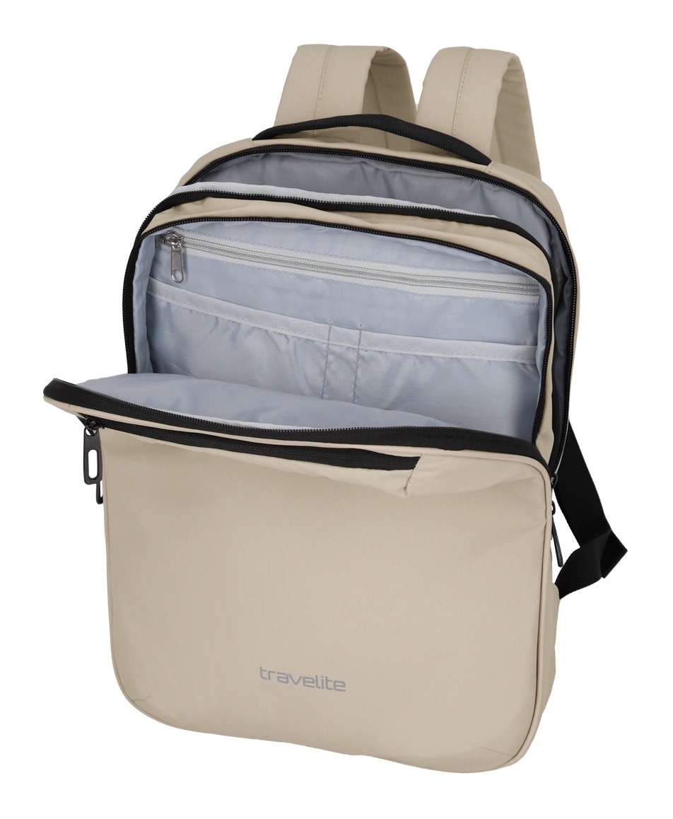 travelite Sac de jour »BASICS Plane Rucksack mit Laptopfach« avec compartiment rembourré pour ordinateur portable et compartiment sécurisé